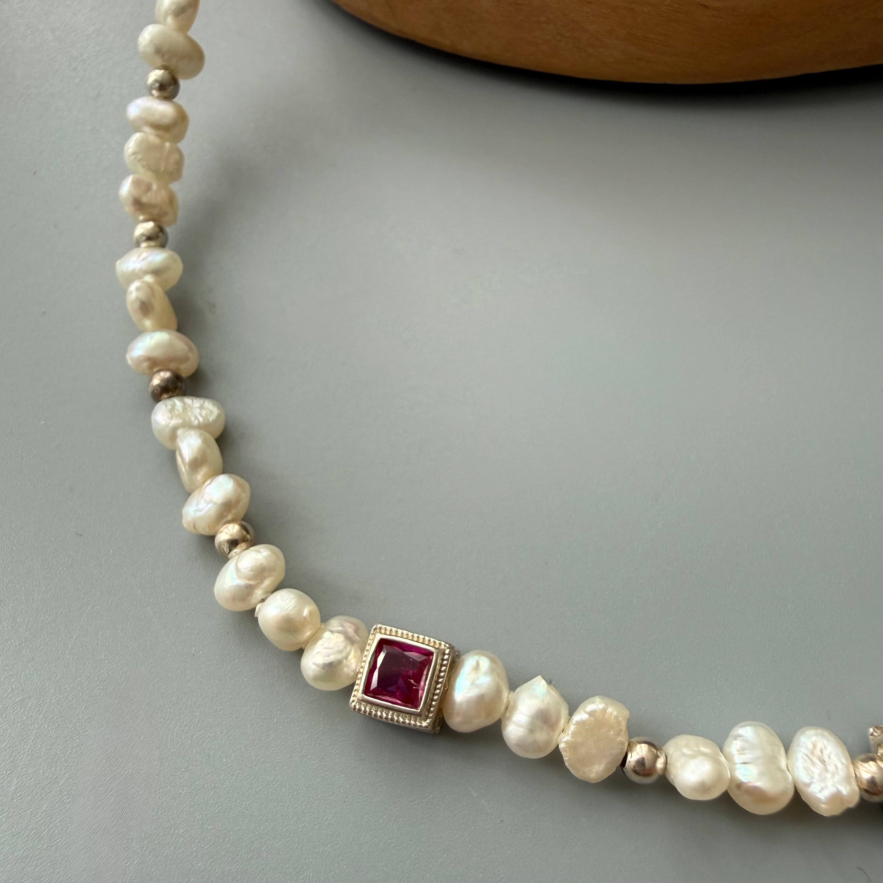 Handmade Minimal Necklace with Square CZ - AFRA ART GALLERY