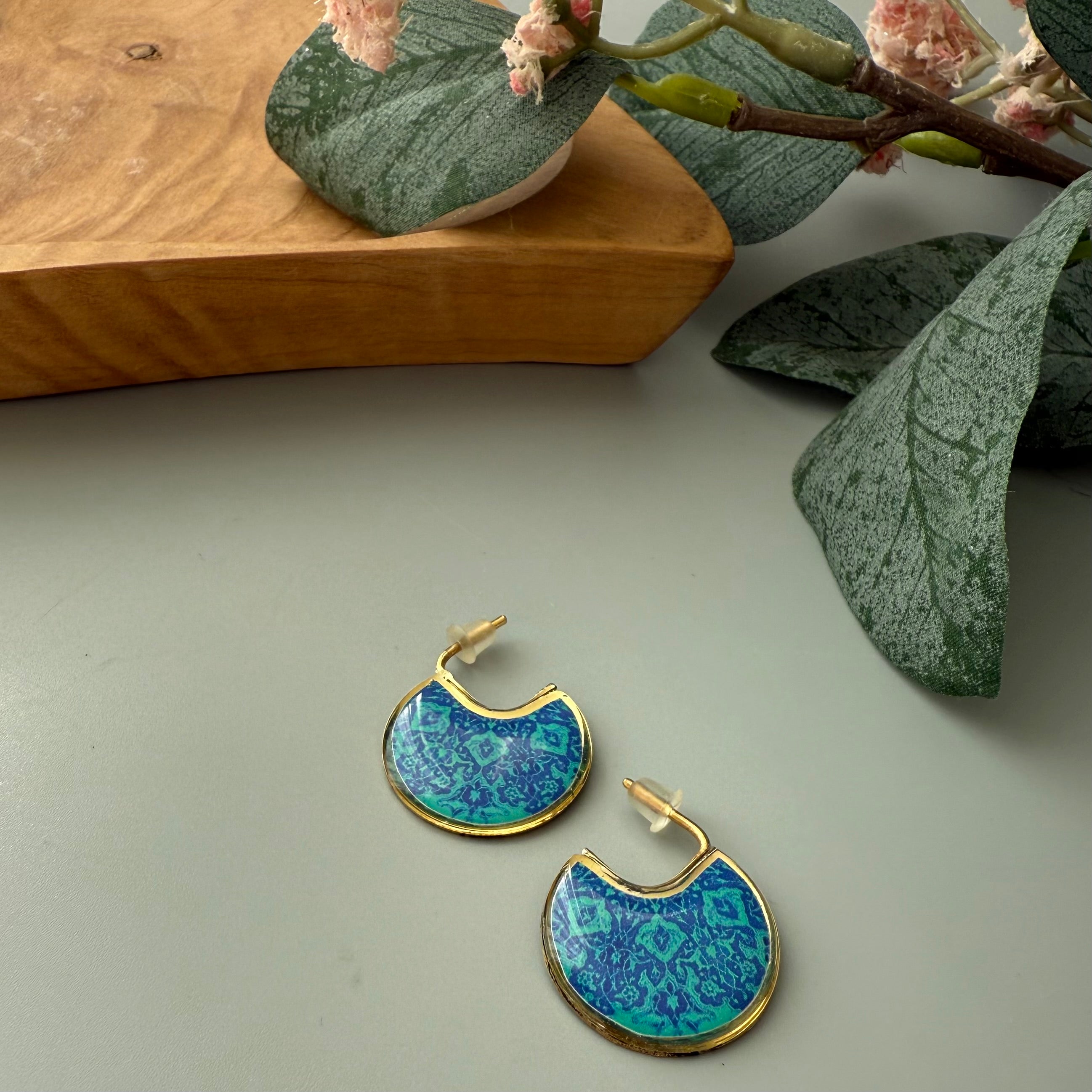 Persian Cuff Earrings with Colorful Patterns