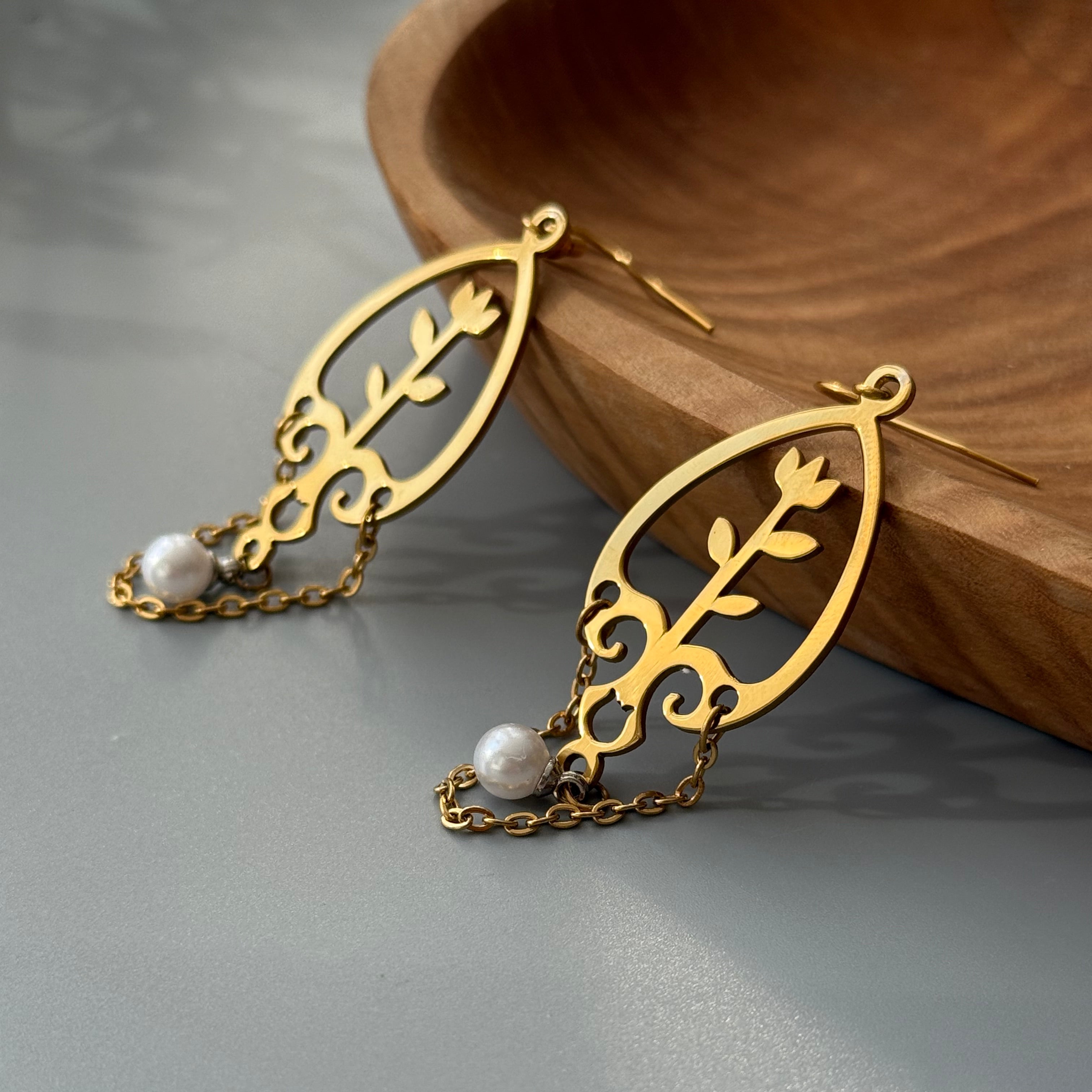 Persian Handmade Earrings with Tulips