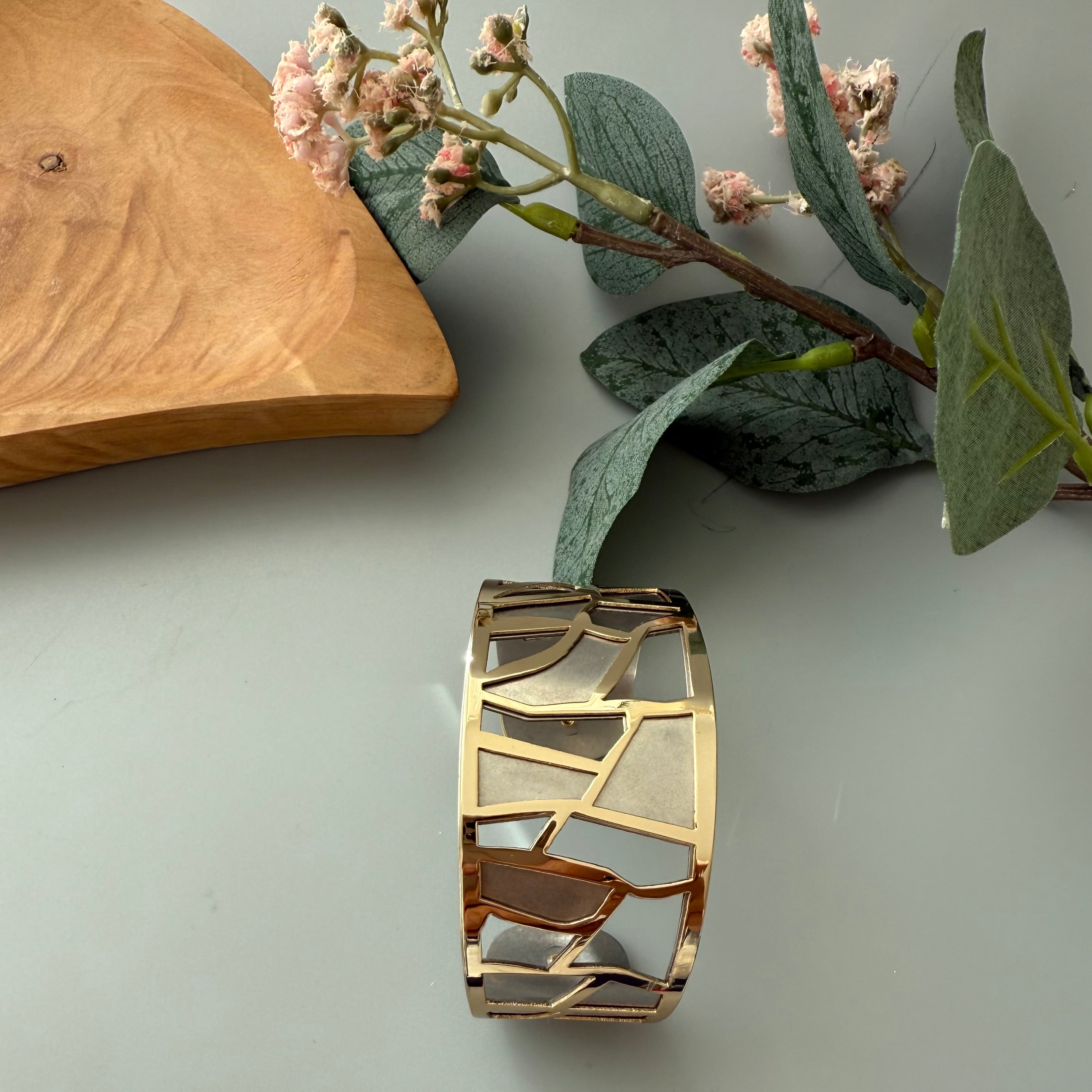 Wide Bracelet with Modern Pattern