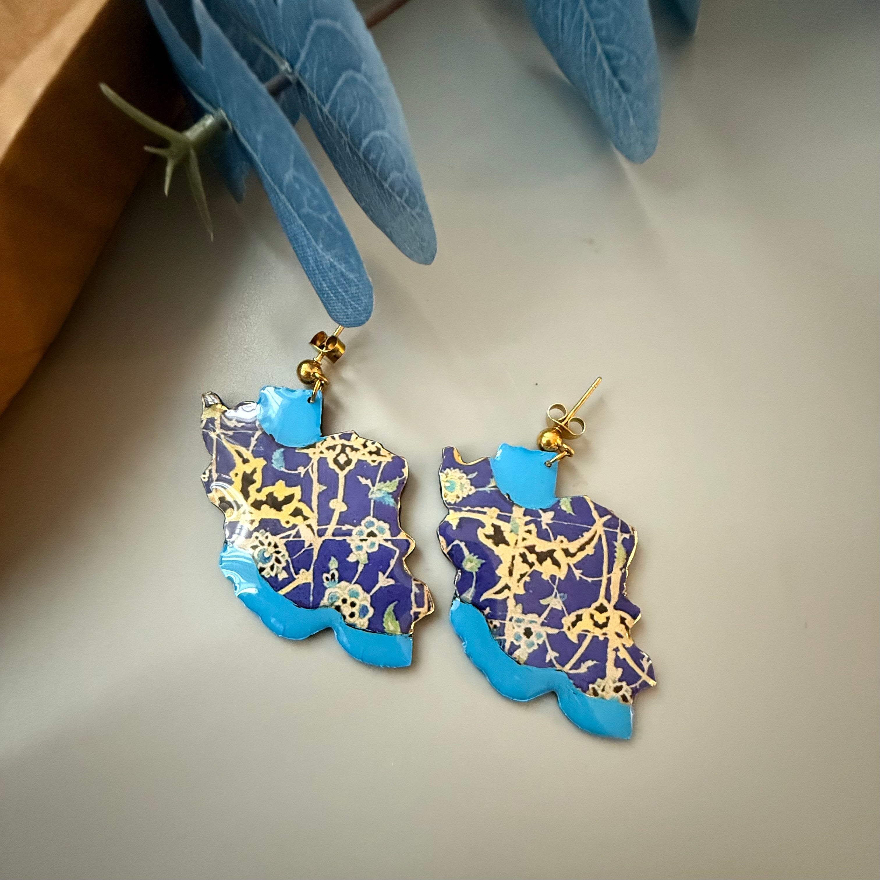 Light Epoxy Iran Earrings - AFRA ART GALLERY