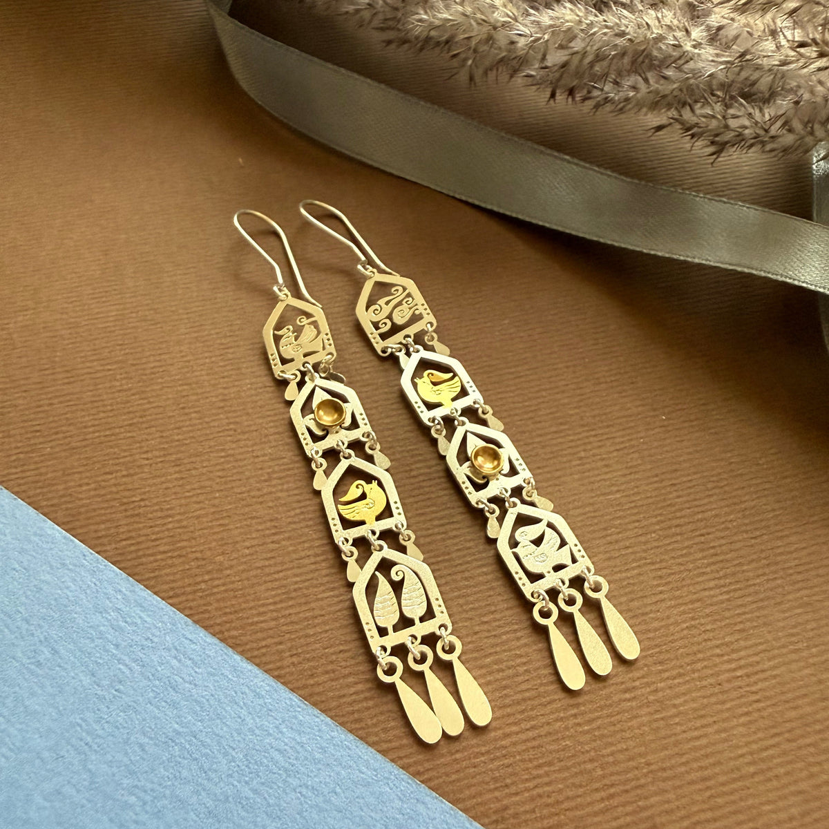 Handmade "Hanging Gardens " Silver Earrings