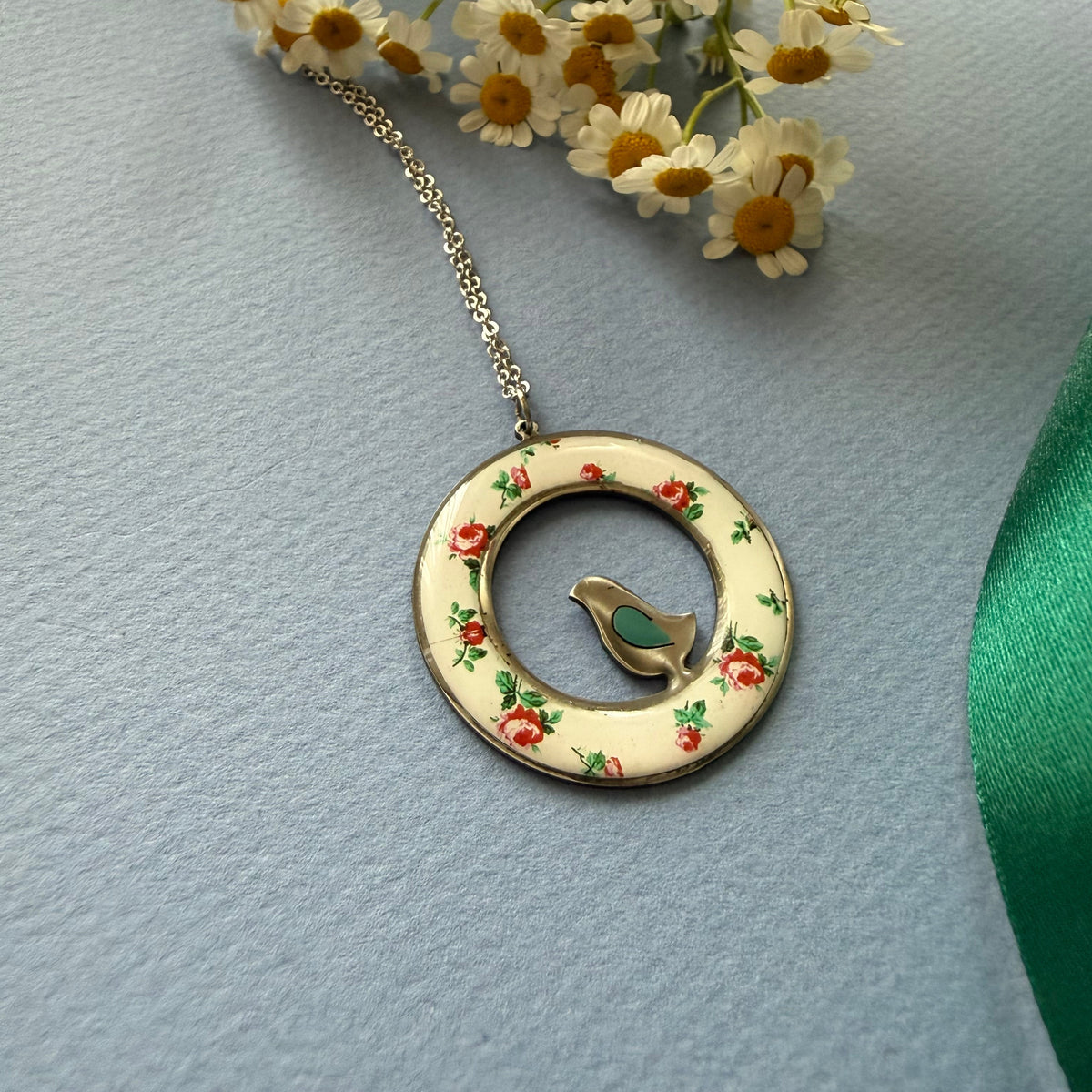 Colorful Persian Gol_o_Morgh Necklace - AFRA ART GALLERY