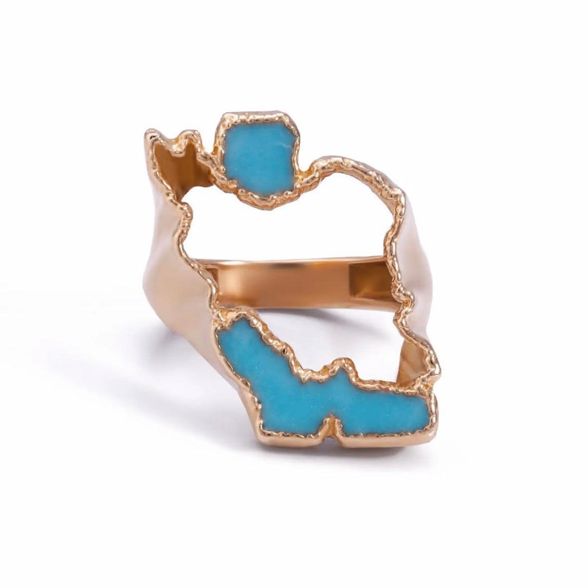 "For My Homeland" Iran Map Ring - AFRA ART GALLERY