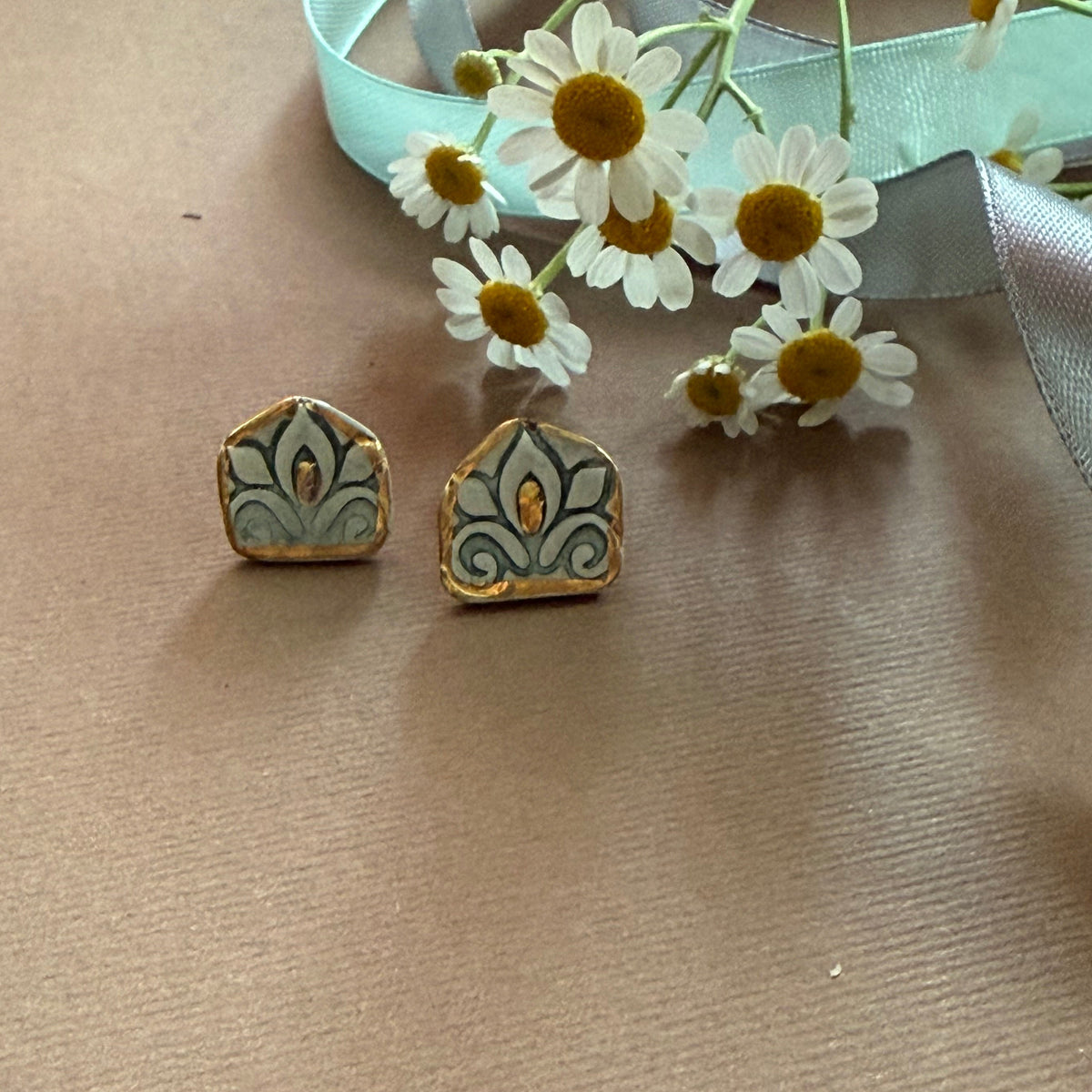 Minimal Rectangular Shape Ceramic Earrings (Copy) - AFRA ART GALLERY