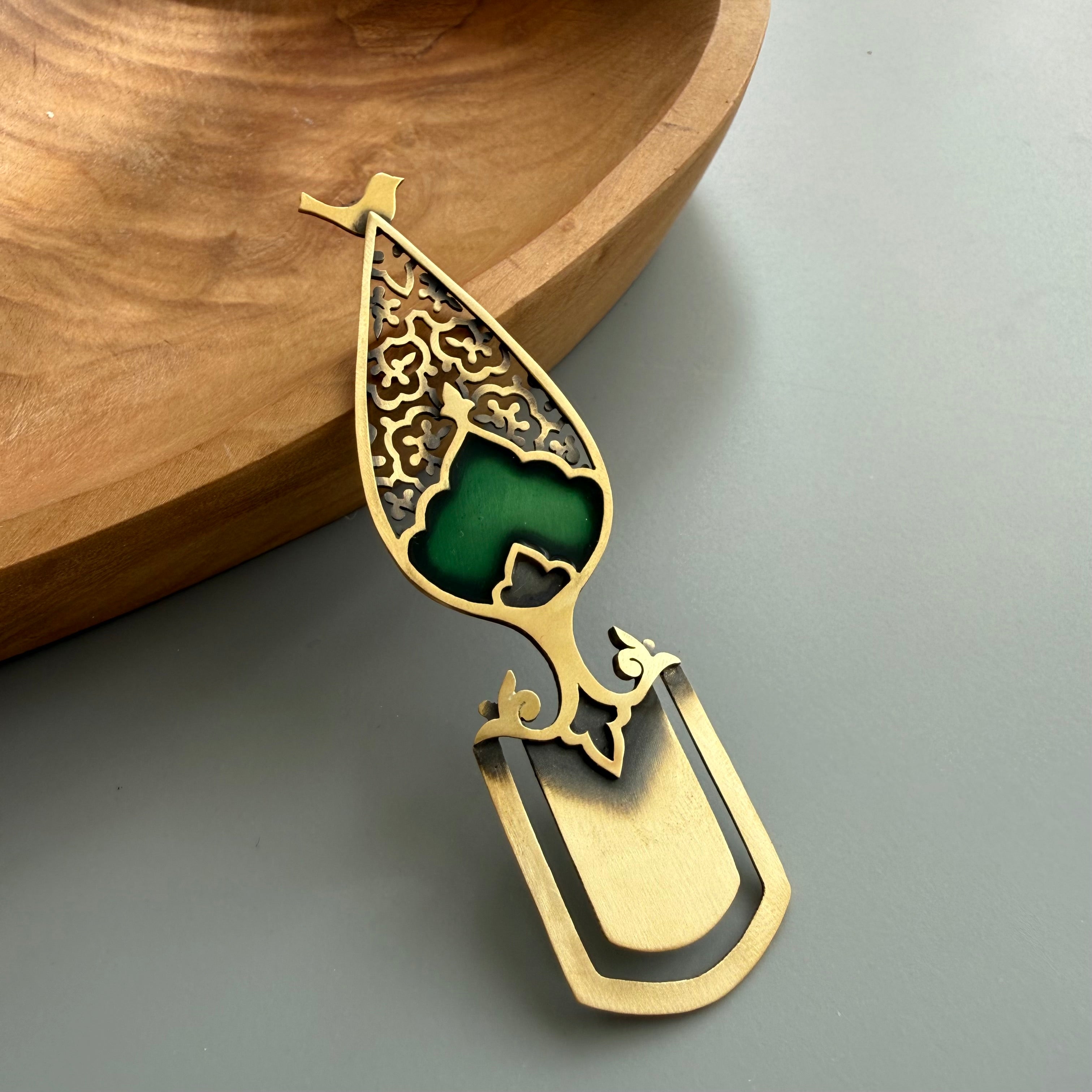 Handmade Engraved Persian Bookmark : Desire to Fly - AFRA ART GALLERY