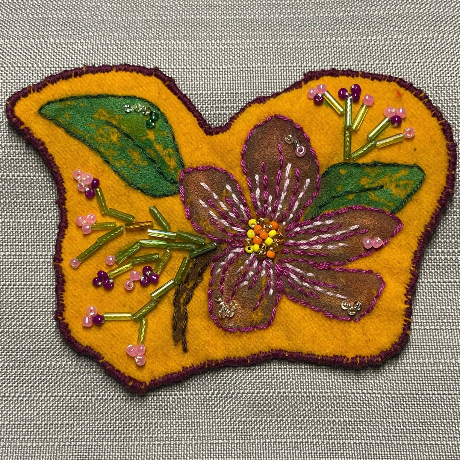 Cherry Blossom Embroidery Brooch - AFRA ART GALLERY