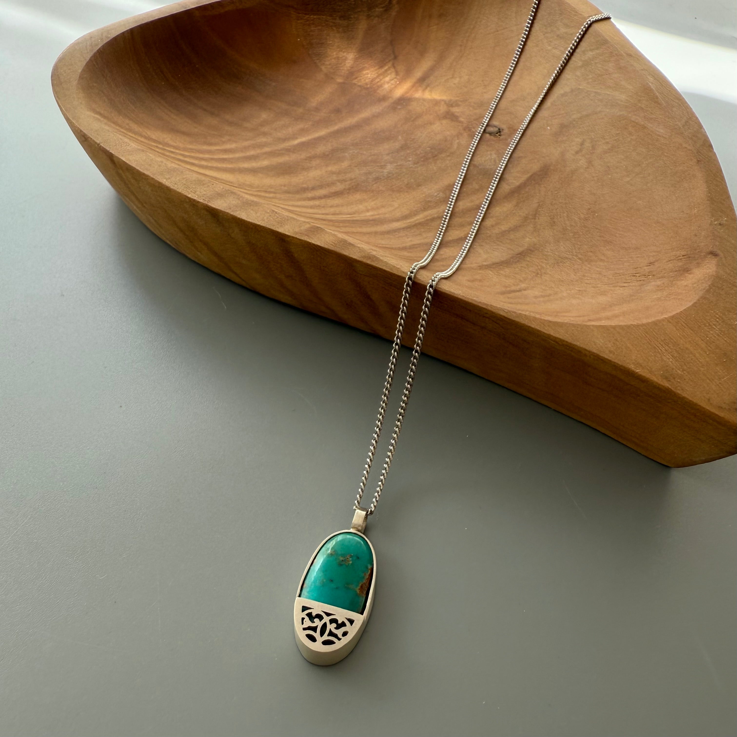 Handmade Persian Necklace with Natural Turquoise