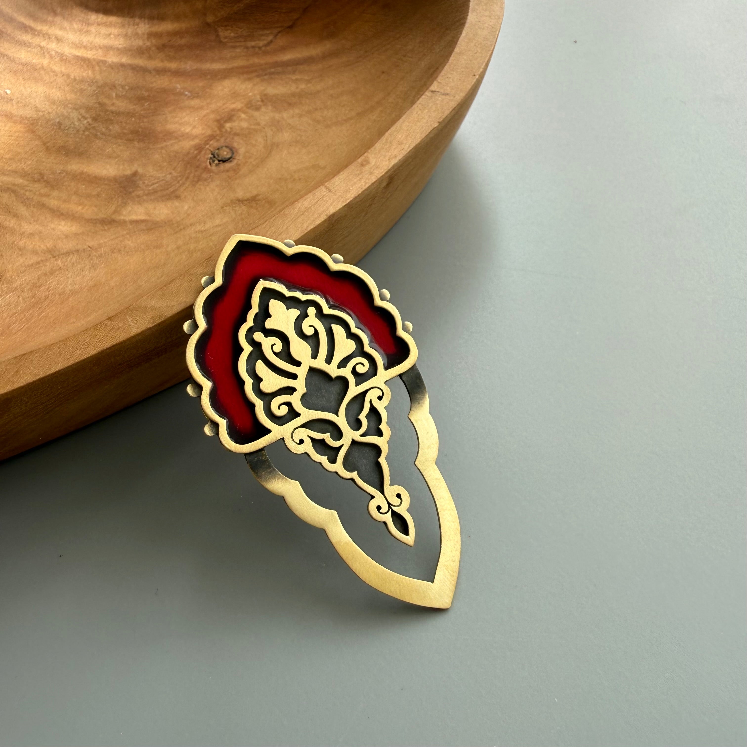 Handmade Engraved Persian Bookmark : Wine of Union - AFRA ART GALLERY