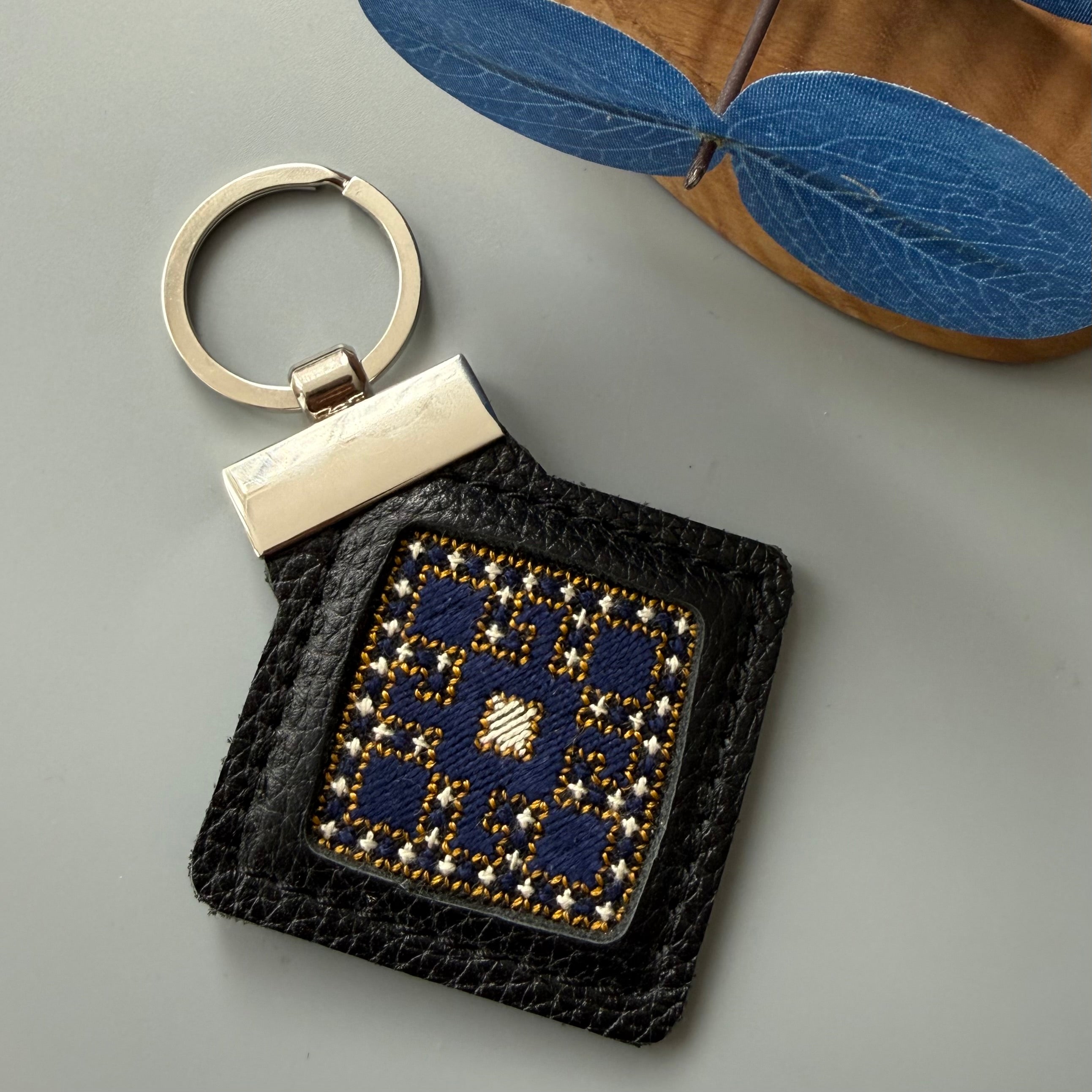 Handmade Leather and Embroidery Key Holder
