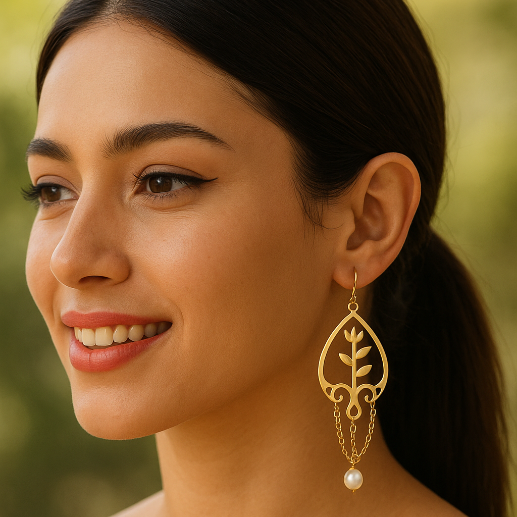 Persian Handmade Earrings with Tulips