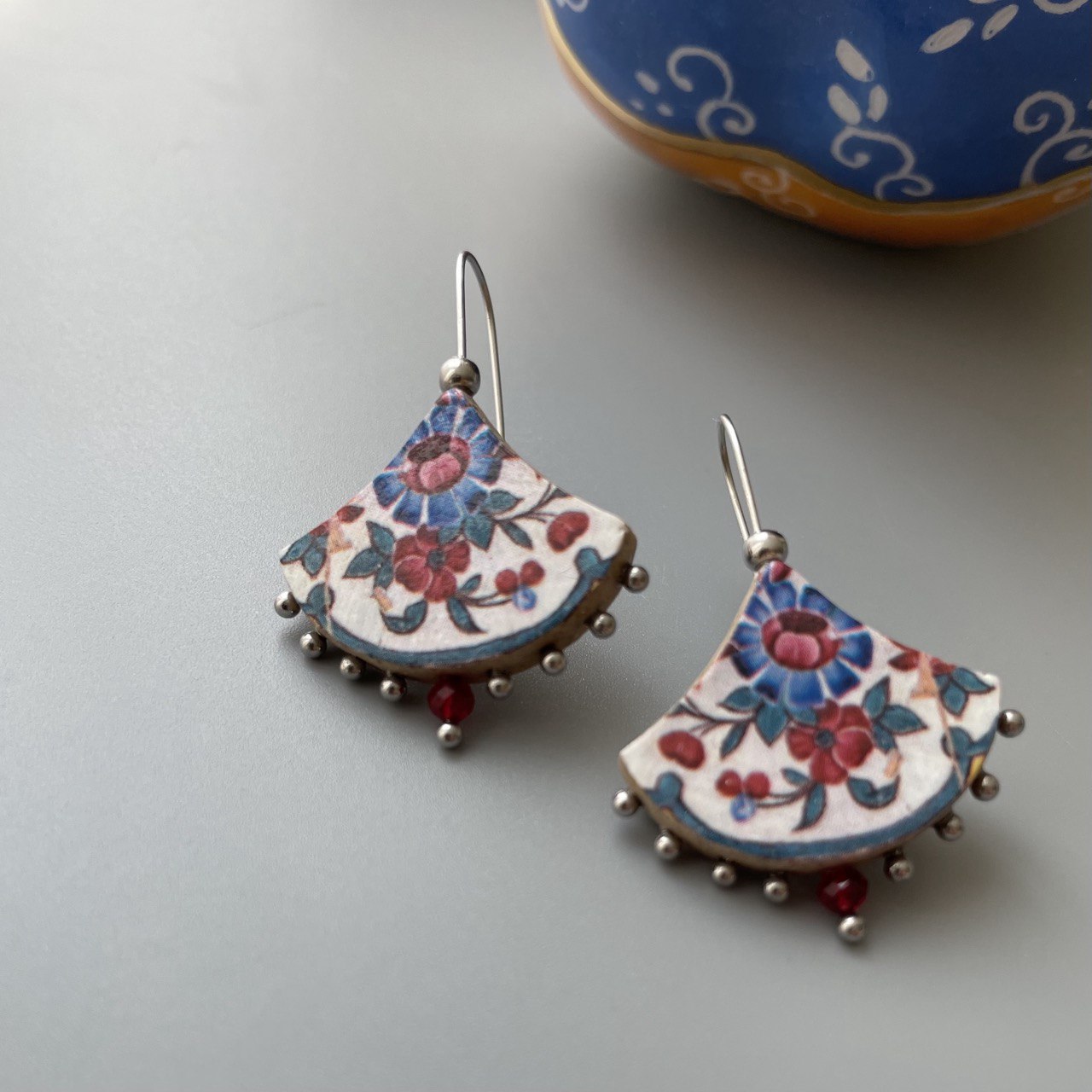 Persian Earrings-Dangle Earrings with Persian Pattern: Persian Jewelry-AFRA ART GALLERY