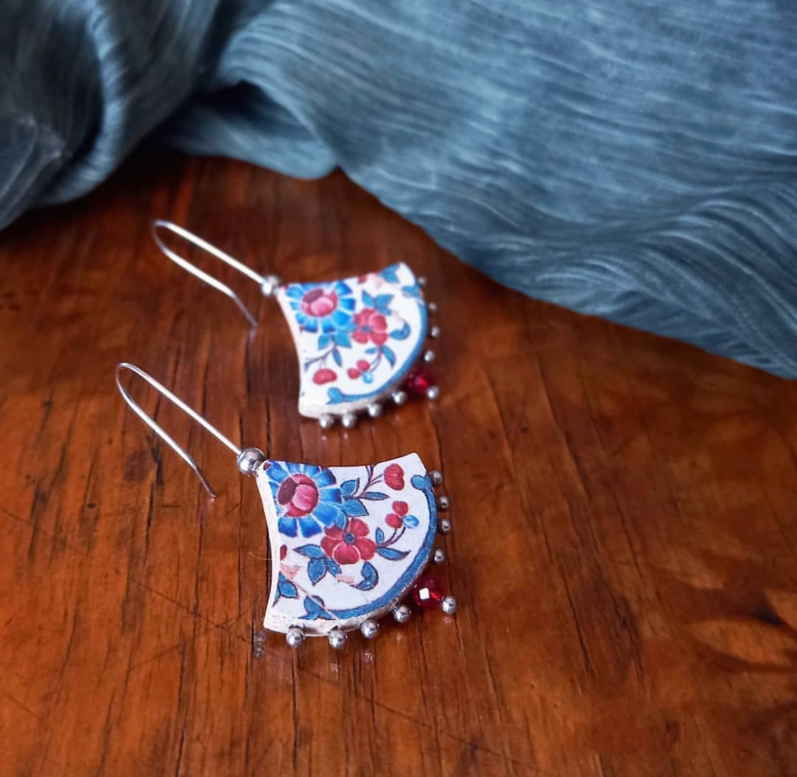 Persian Earrings-Dangle Earrings with Persian Pattern:Persian Jewelry-AFRA ART GALLERY