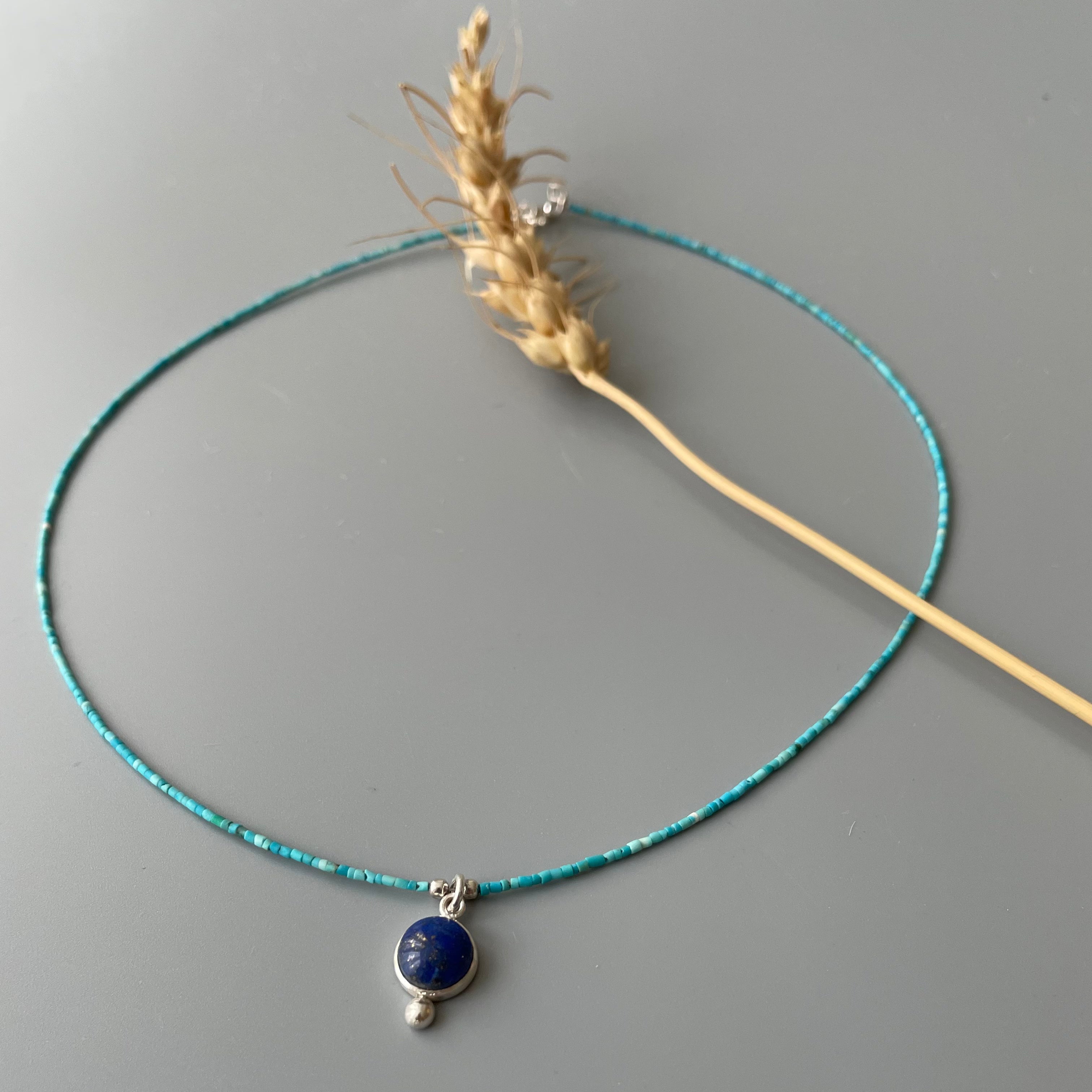 Persian Necklace Handmade Minimal Silver Set with Natural Gemstone: Persian Jewelry-AFRA ART GALLERY
