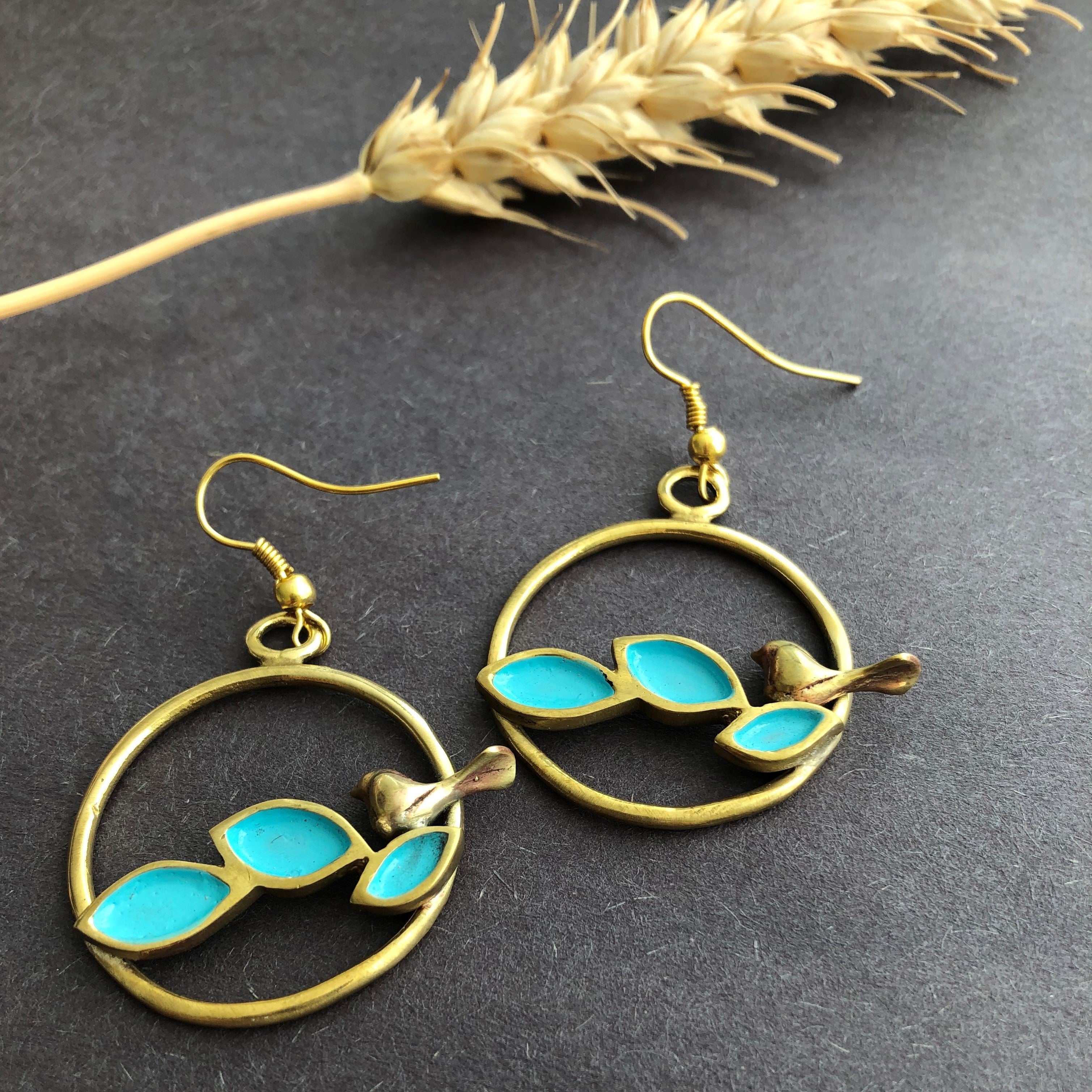 Persian Earrings-Persian Handmade Brass Dangle Earrings-: Persian Jewelry-Afra Art Gallery