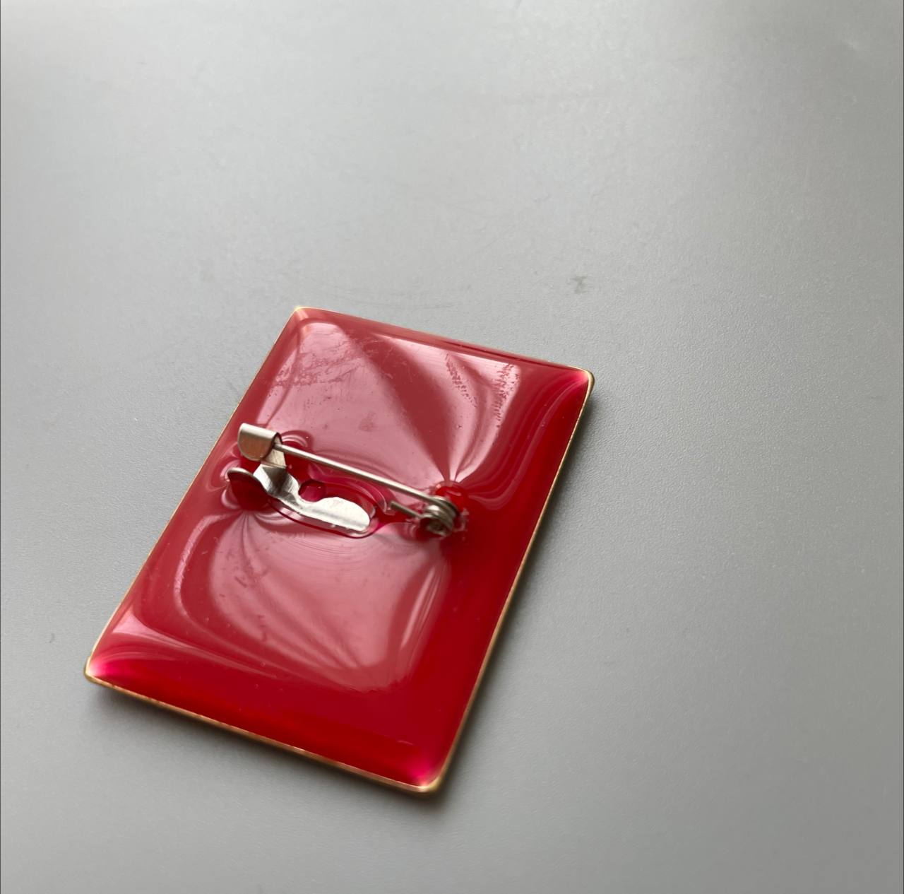 Symbolic Brooch with " Woman Life Freedom" Slogan in Red