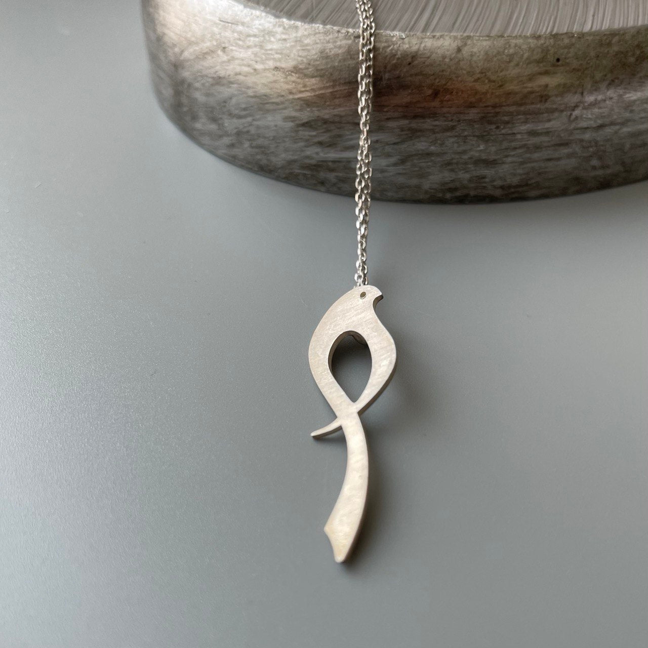 Persian Necklaces-Handmade Bird-Shaped Silver Necklace: Persian Jewelry-AFRA ART GALLERY