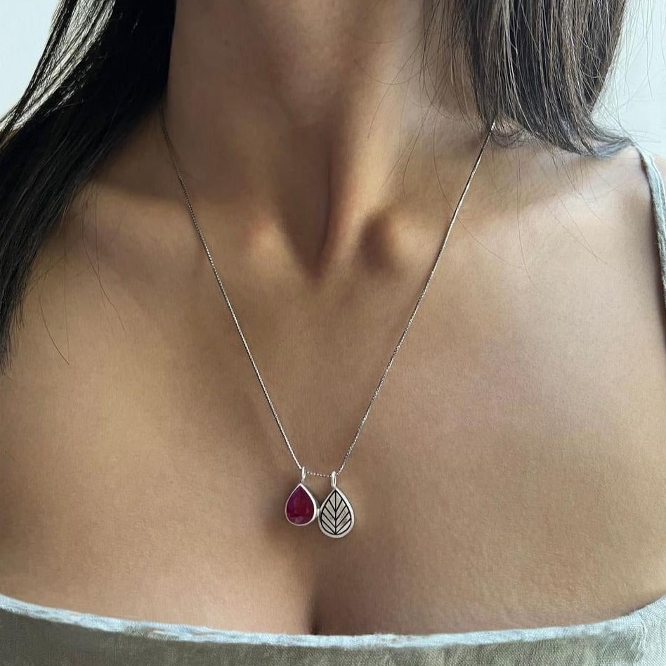Handmade Necklace with Natural Garnet