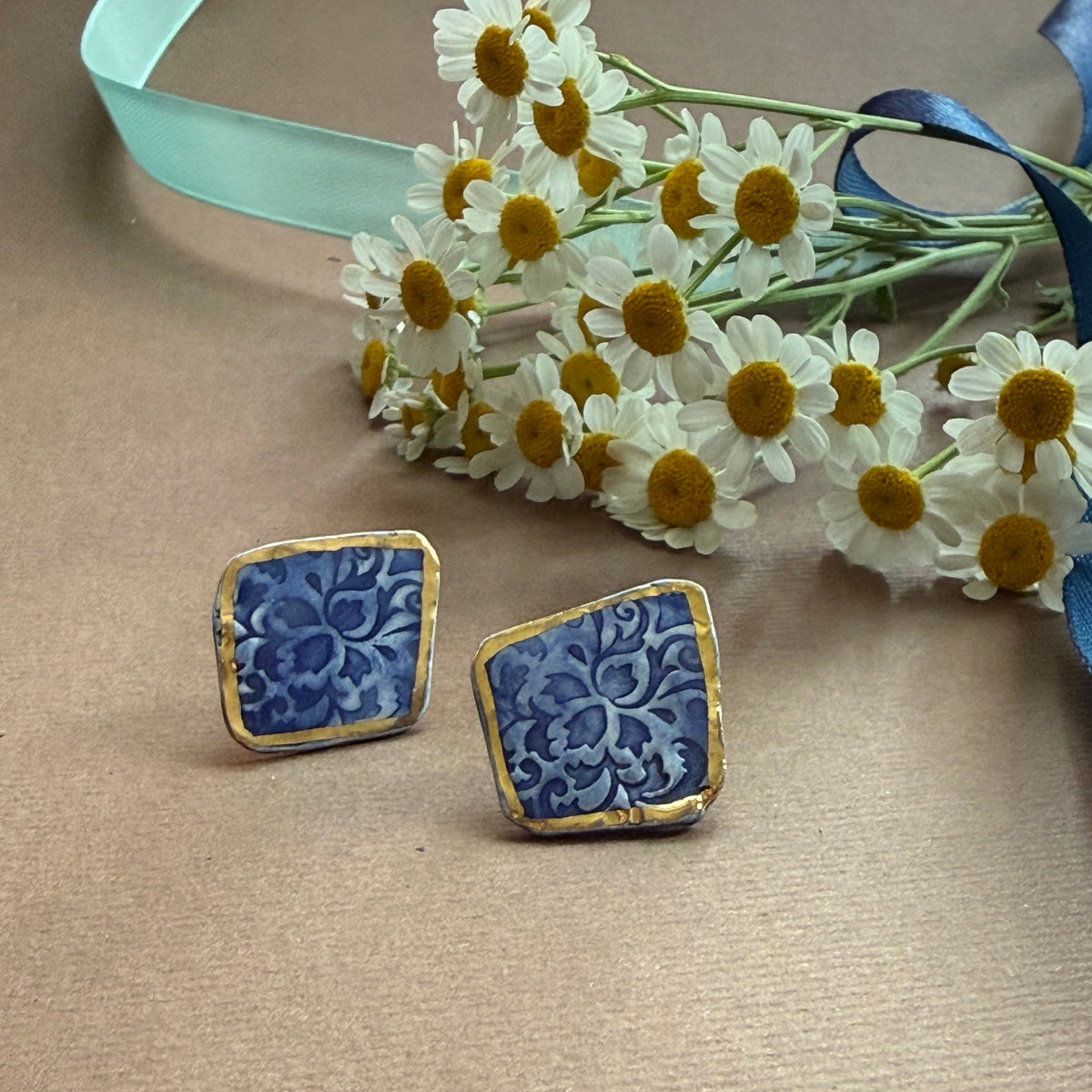 Minimal Rectangular Shape Ceramic Earrings (Copy) - AFRA ART GALLERY
