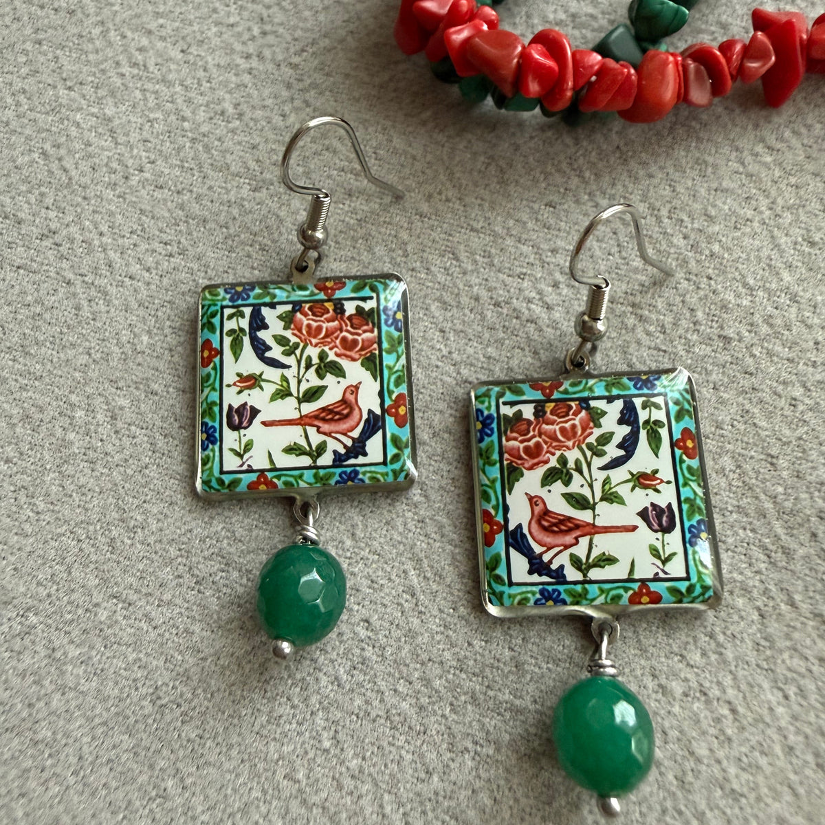 Colorful Eslimi Steel Earrings - AFRA ART GALLERY