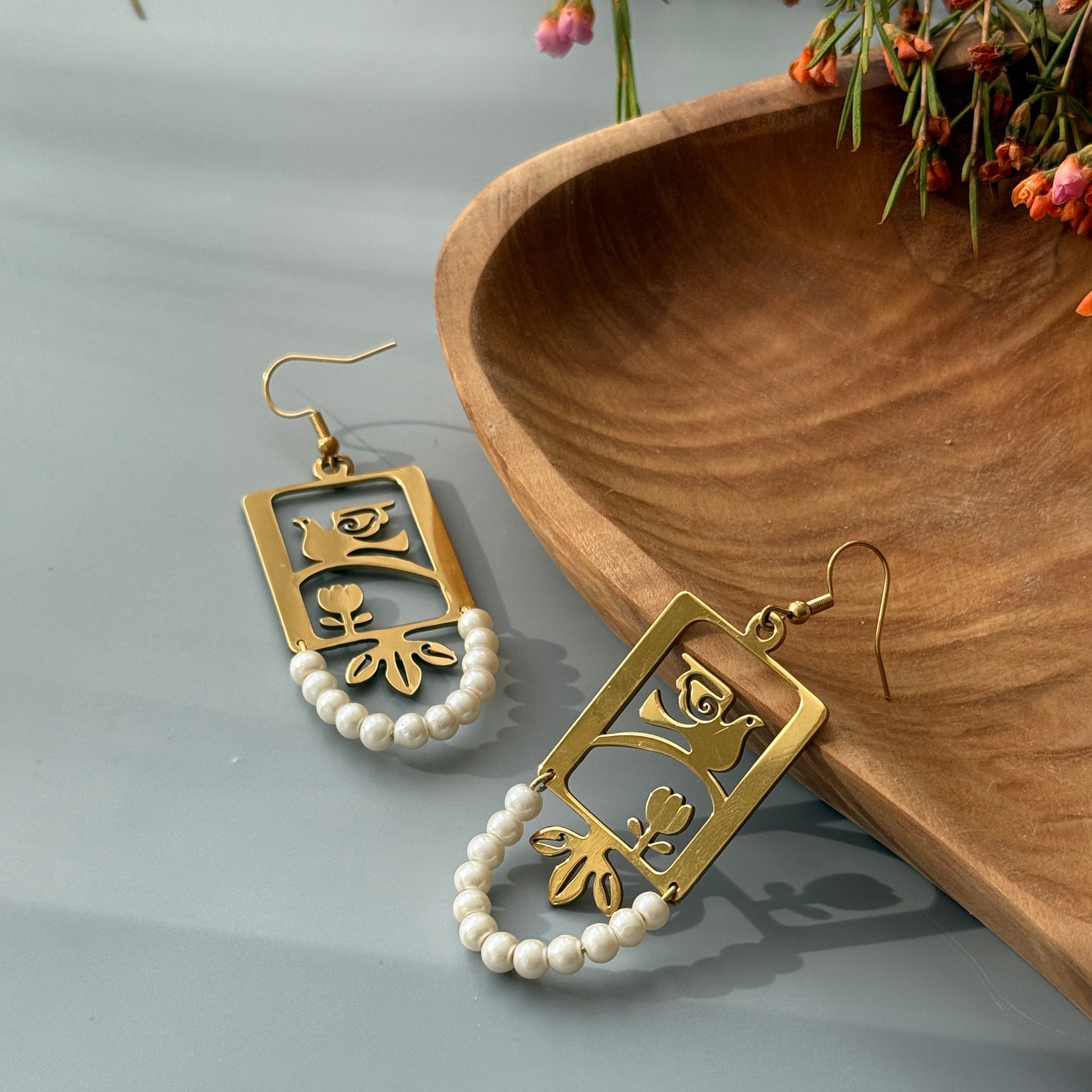 Persian Earrings with Gol_o_Morgh Symbol
