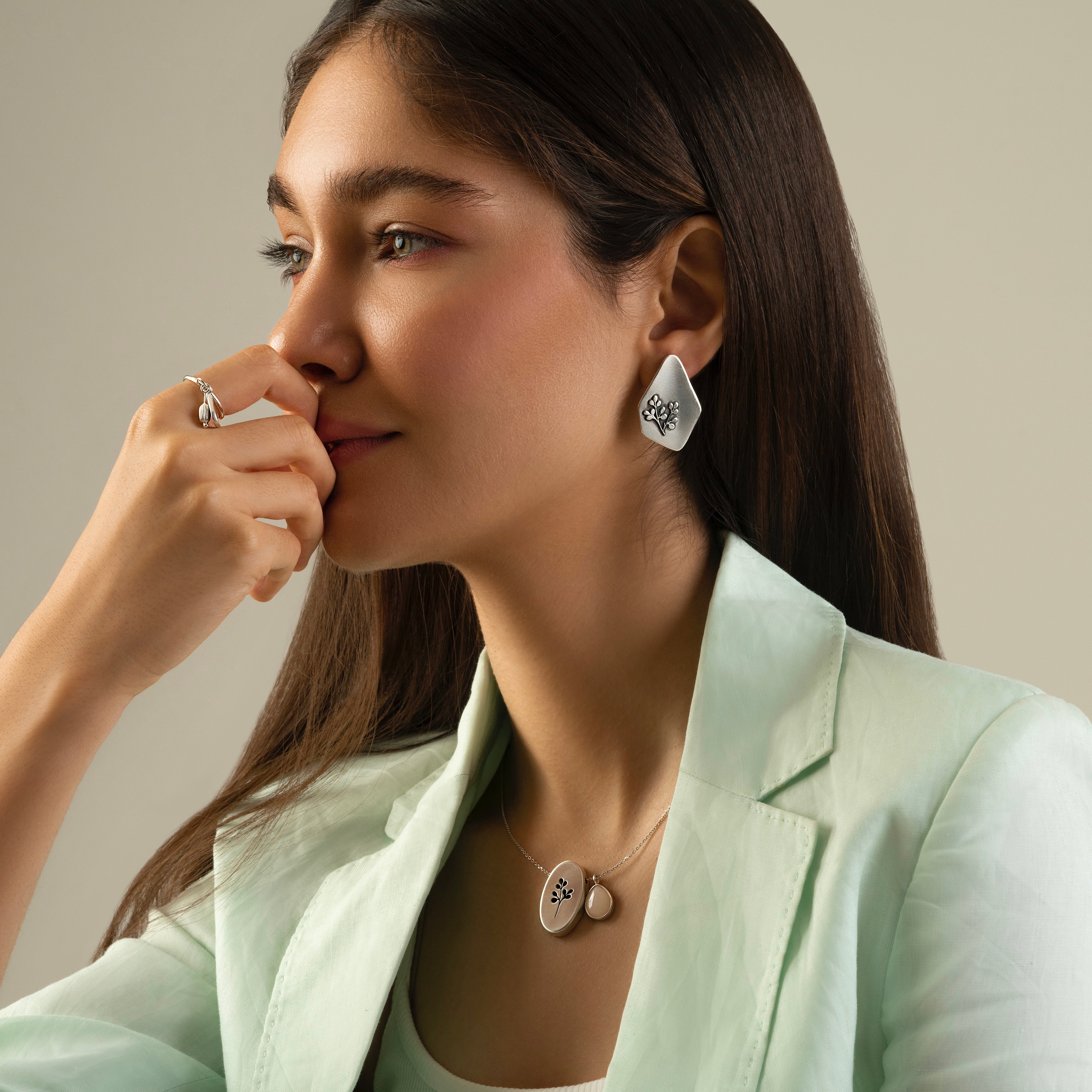 Persian Ring Handmade Silver Ring With Charm: Persian Jewelry-AFRA ART GALLERY