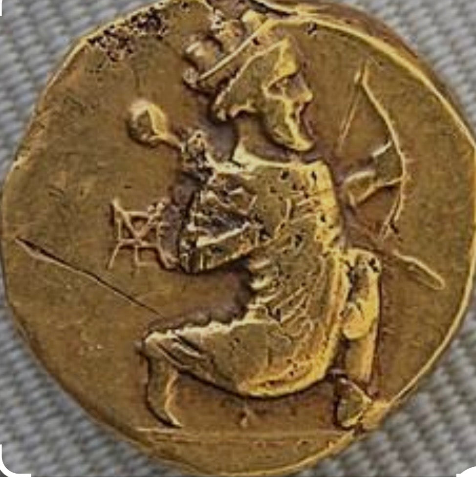 Achaemenid Coin Earrings with Pearls and Turquoise