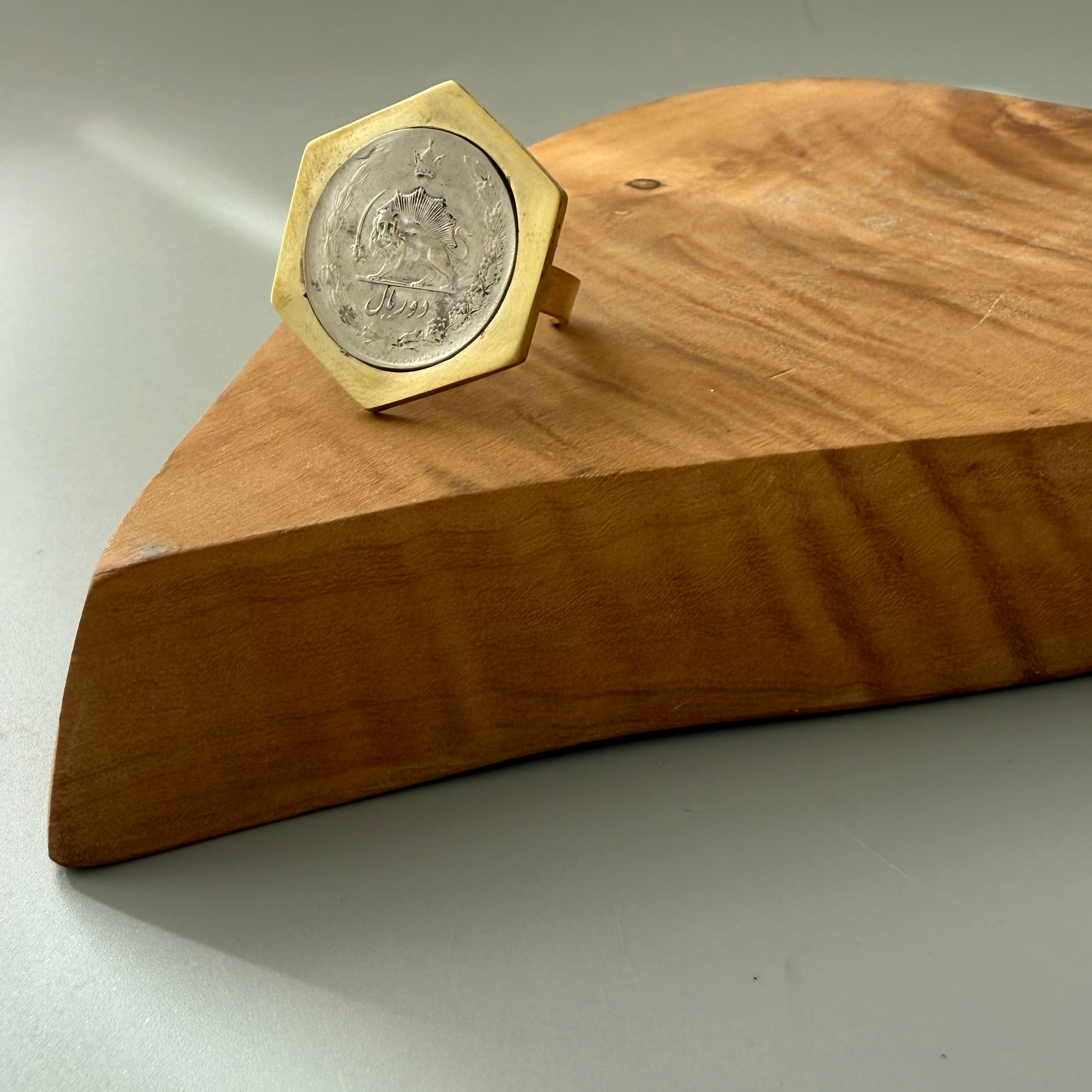 Brass Ring and Bracelet with Pahlavi Coins