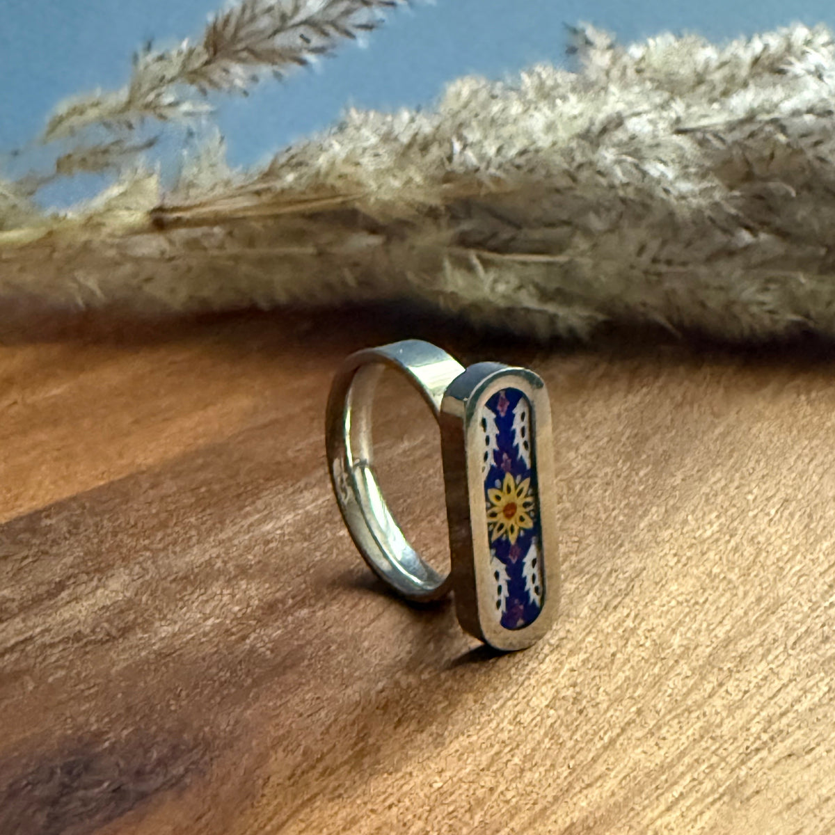 Persian Miniature Steel Ring - AFRA ART GALLERY