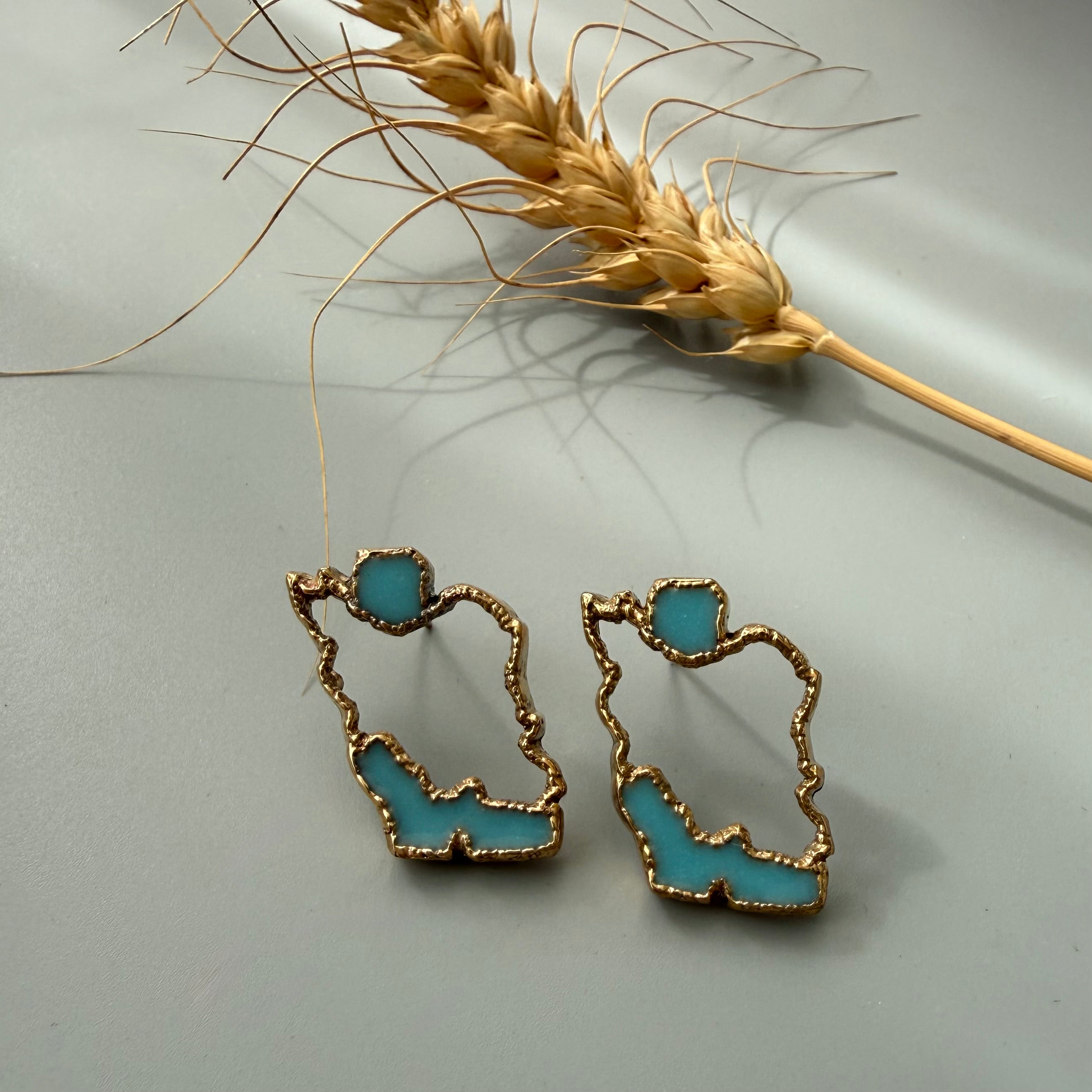 "For My Homeland" Iran Map Earrings - AFRA ART GALLERY