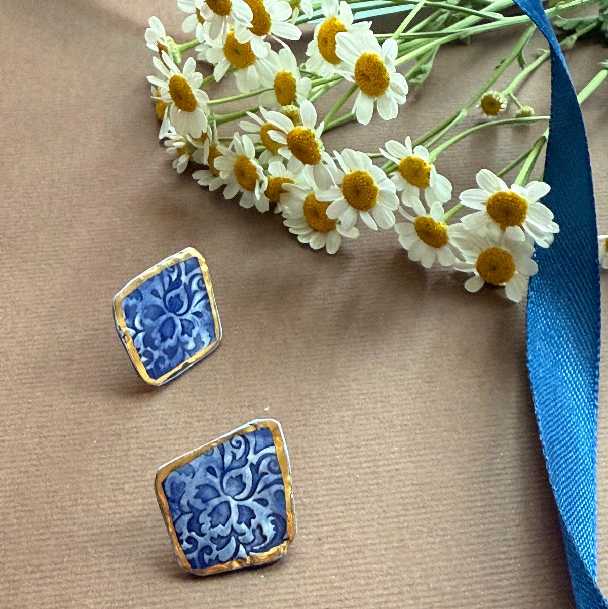 Minimal Rectangular Shape Ceramic Earrings (Copy) - AFRA ART GALLERY