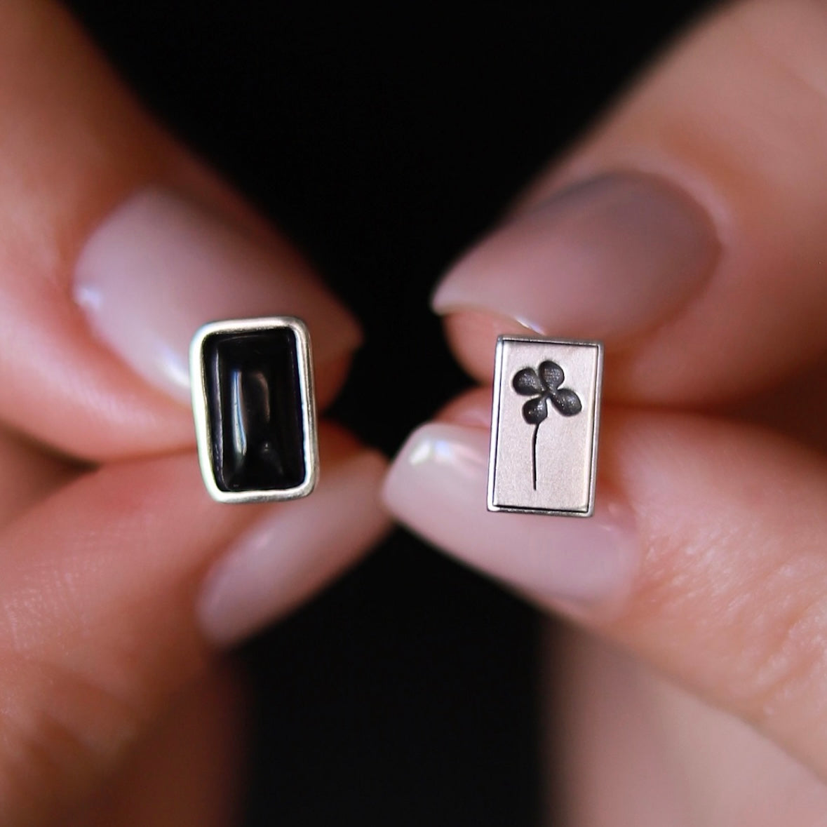 Handmade Asymmetrical Silver Tiny Stud Earrings - AFRA ART GALLERY