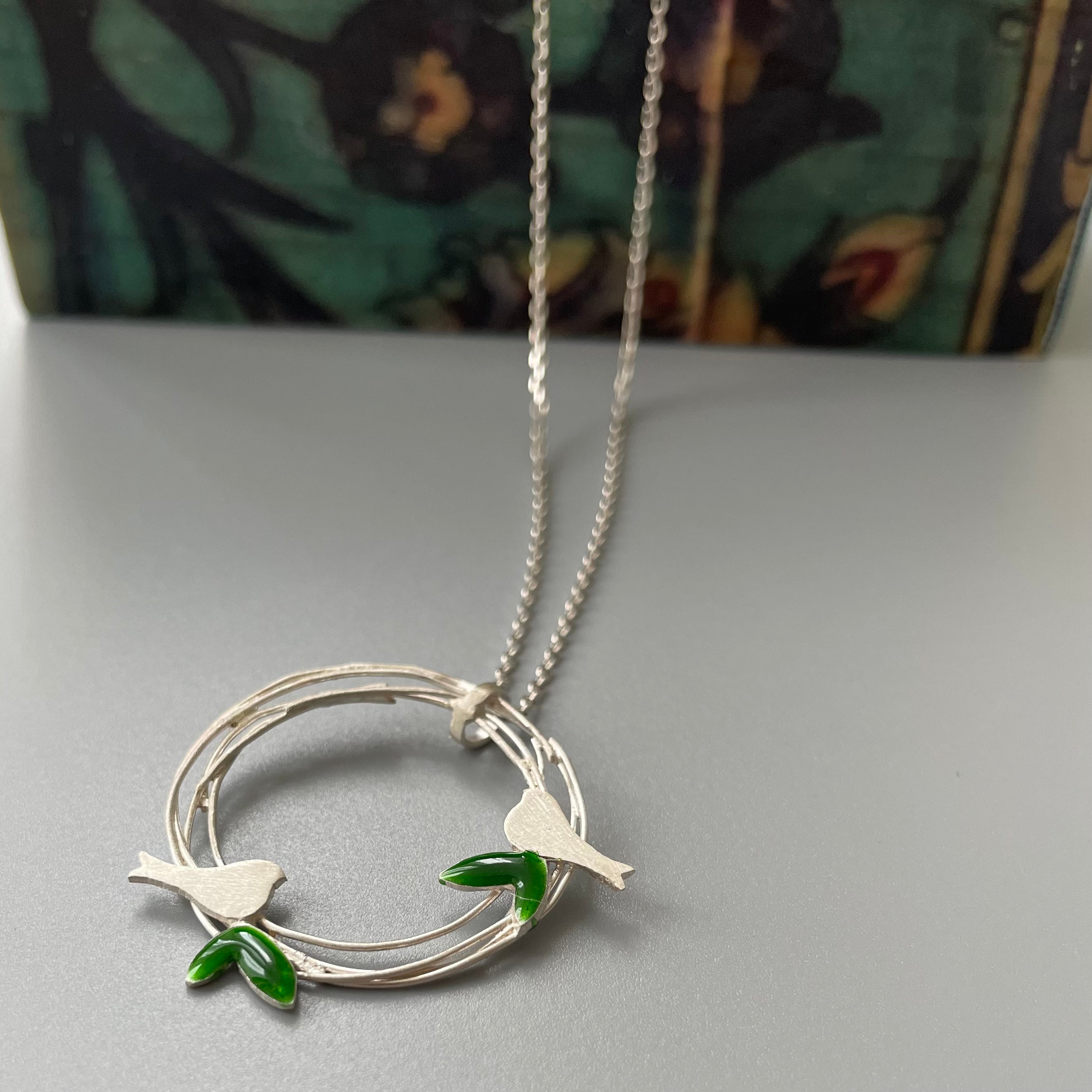 Persian Necklace Handmade Persian Necklace with Flower and Bird Symbol: Persian Jewelry-AFRA ART GALLERY