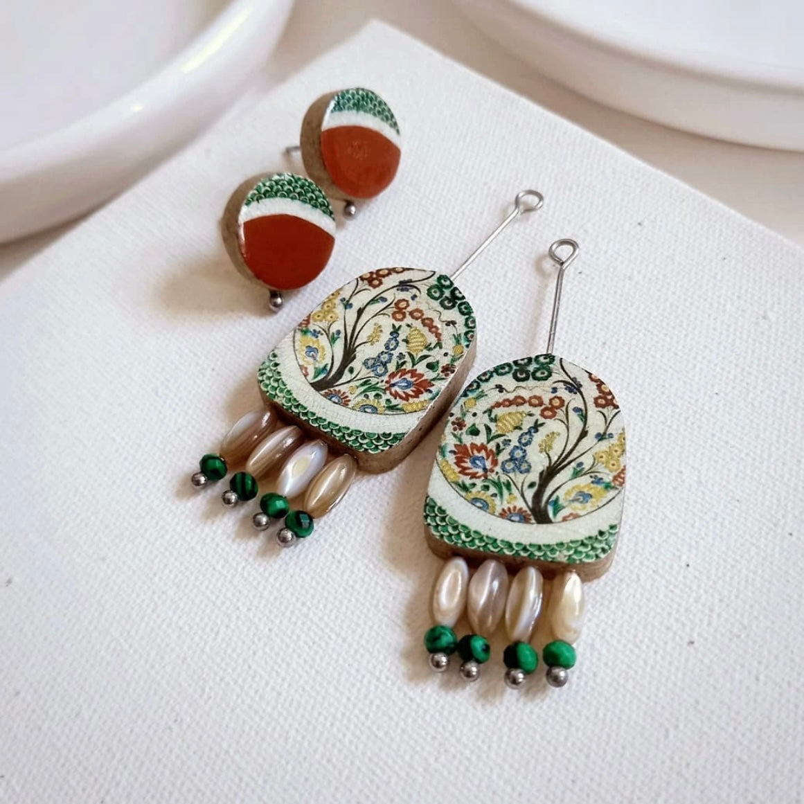 Spring Earrings with Persian Drawings