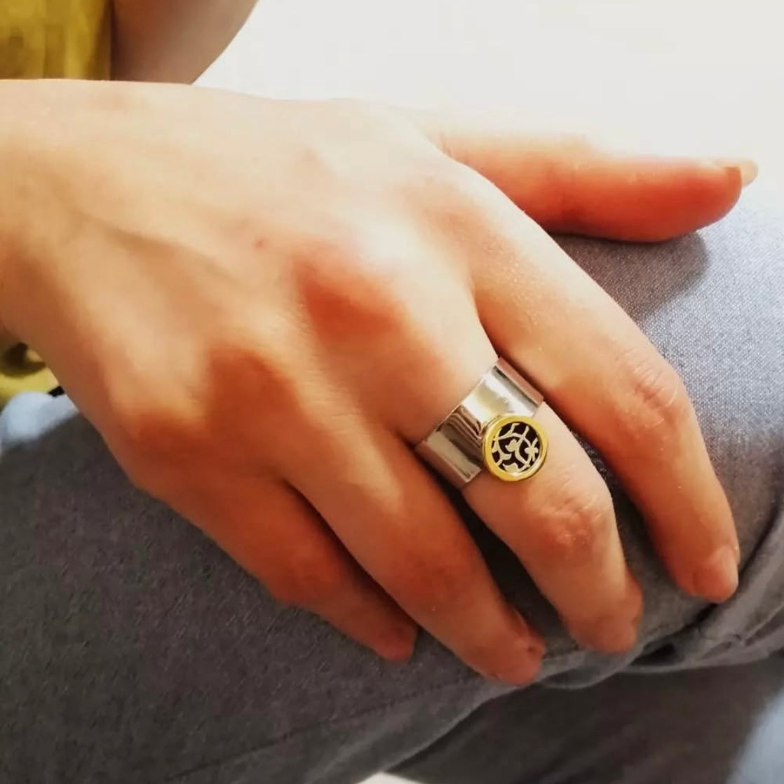 Handmade Persian 18K Gold Plated Silver Ring