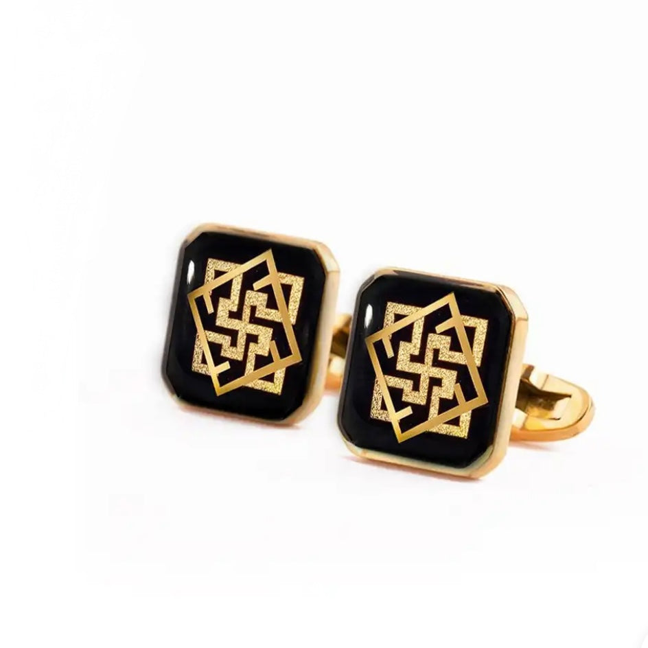 Persian Men's Jewelry-Persian 24K Gold Layer Cuff link:Persian Jewelry-AFRA ART GALLERY