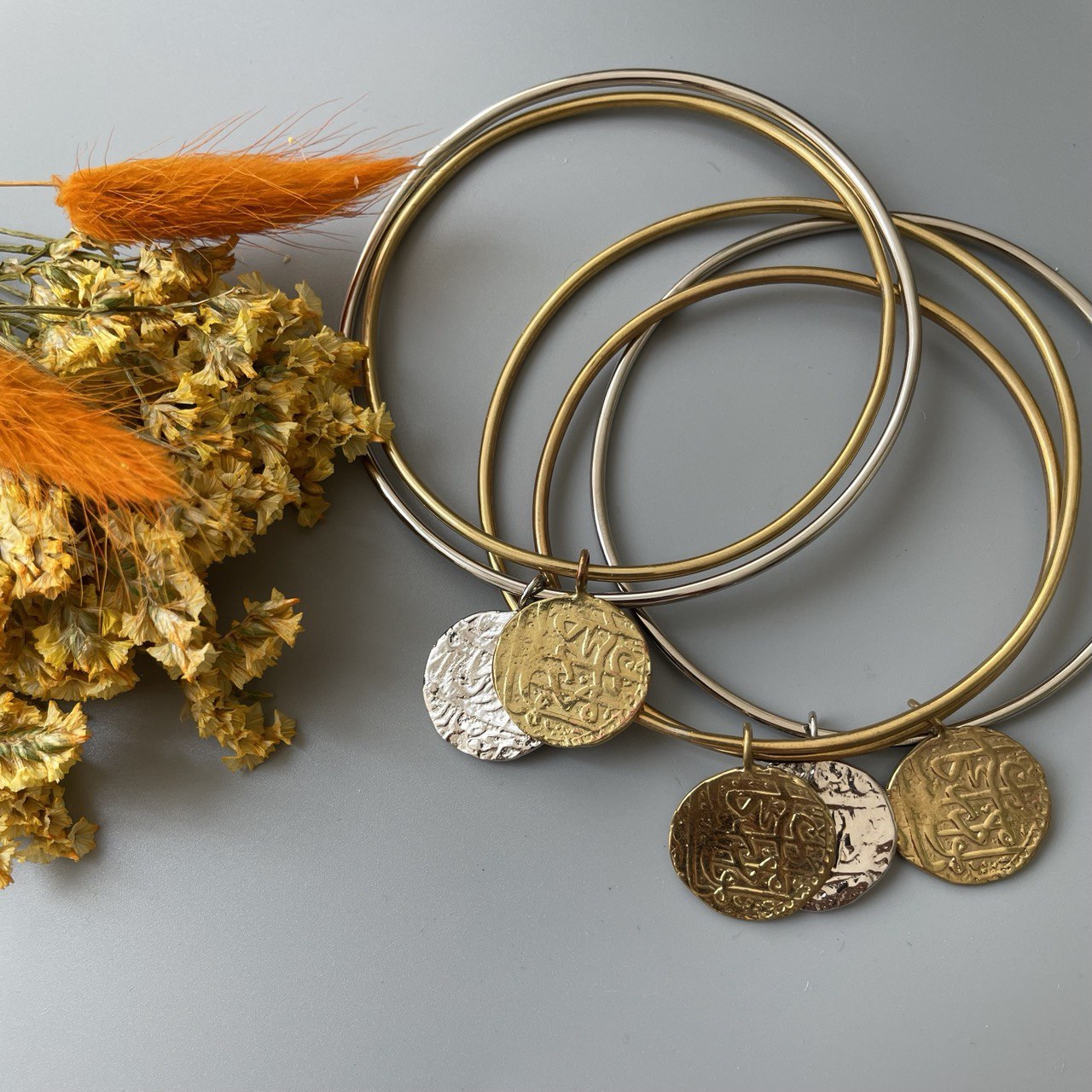 Persian Bracelet-Minimal Bracelet with Persian Coin Charm:Persian Jewelry-AFRA ART GALLERY