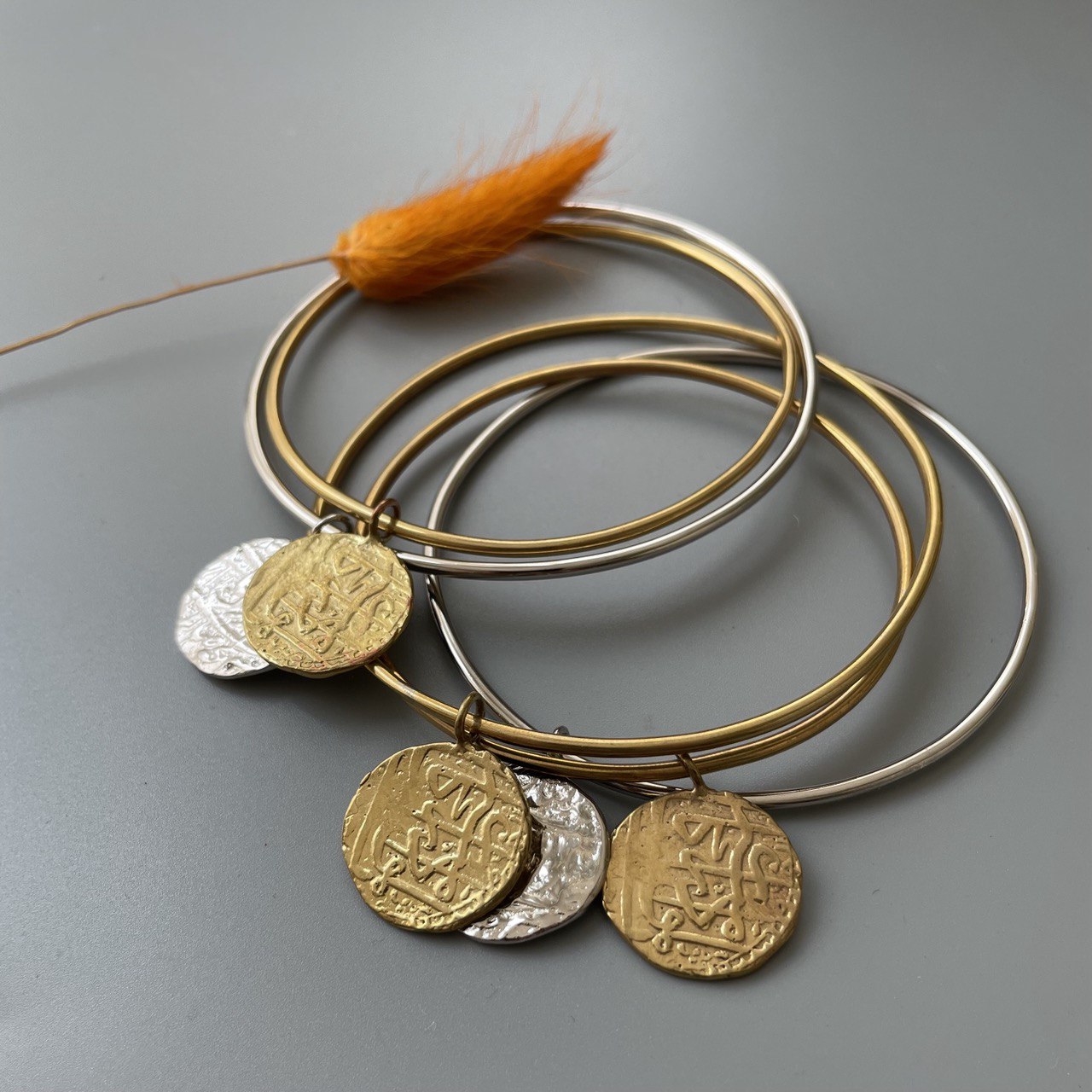 Persian Bracelet-Minimal Bracelet with Persian Coin Charm:Persian Jewelry-AFRA ART GALLERY