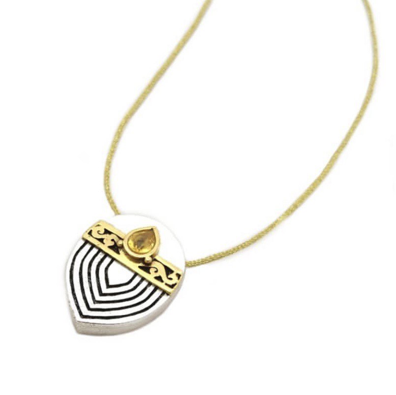Persian Necklaces Gold Plated Silver Necklace with Persian Design:Persian Jewelry-A ART GALLERY