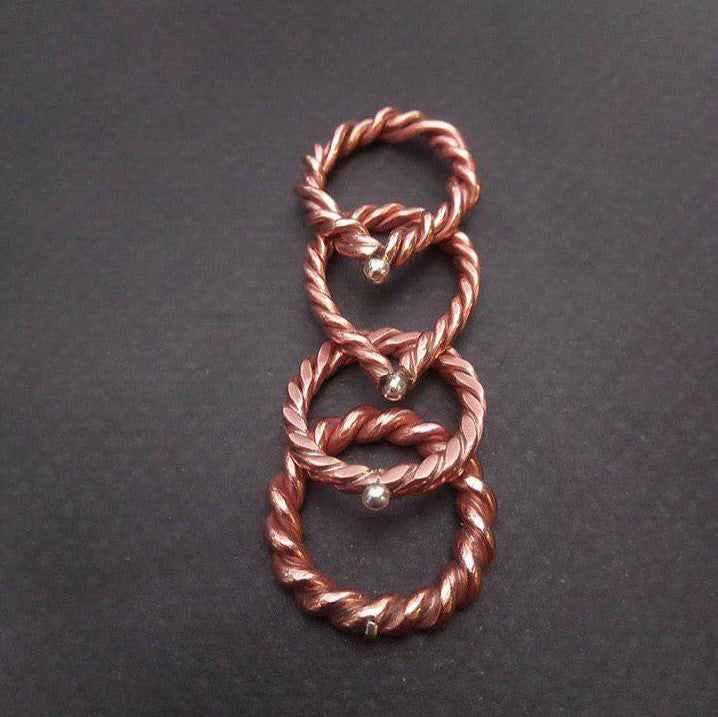 Persian Minimal Jewelry-Handmade Twisted Copper Ring:Persian Jewelry-Afra Art Gallery