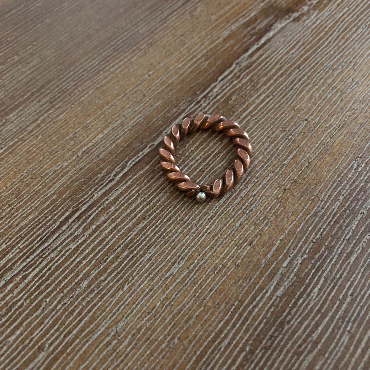 Persian Minimal Jewelry-Handmade Twisted Copper Ring:Persian Jewelry-Afra Art Gallery