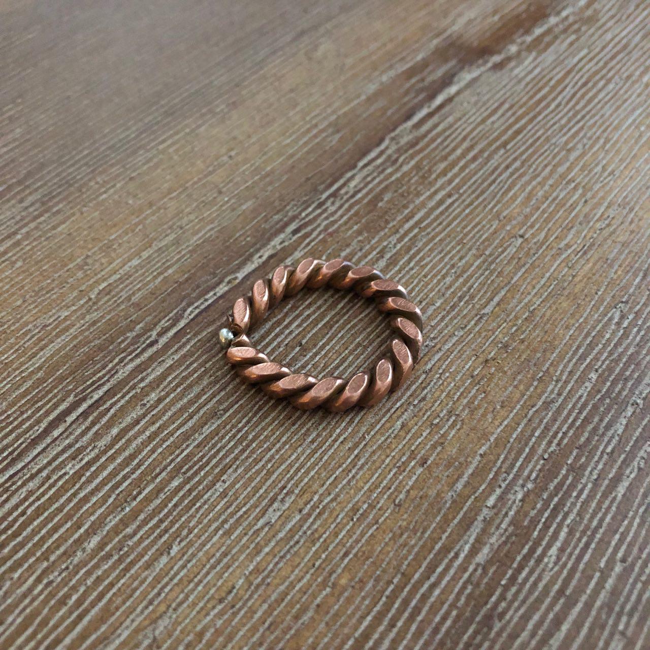 Persian Minimal Jewelry-Handmade Twisted Copper Ring:Persian Jewelry-Afra Art Gallery