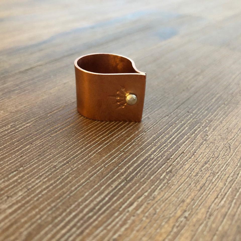 Persian Minimal Jewelry-Handmade Twisted Copper Ring:Persian Jewelry-Afra Art Gallery