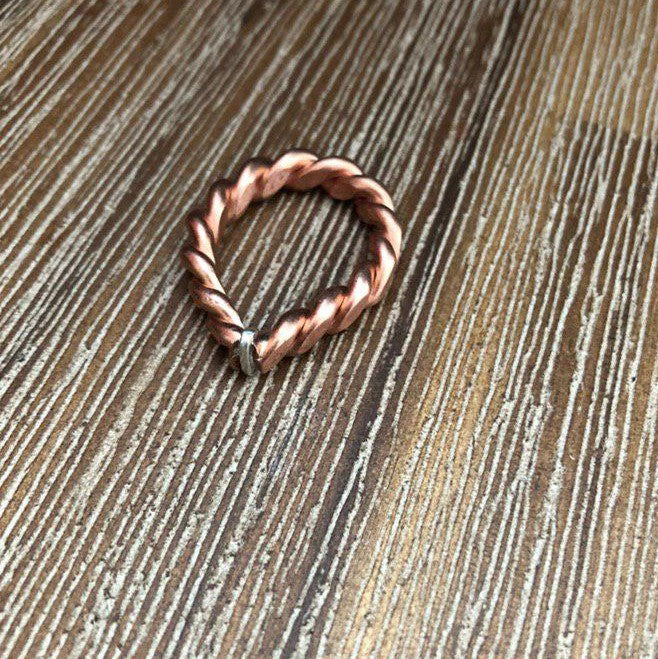 Persian Minimal Jewelry-Handmade Twisted Copper Ring:Persian Jewelry-Afra Art Gallery