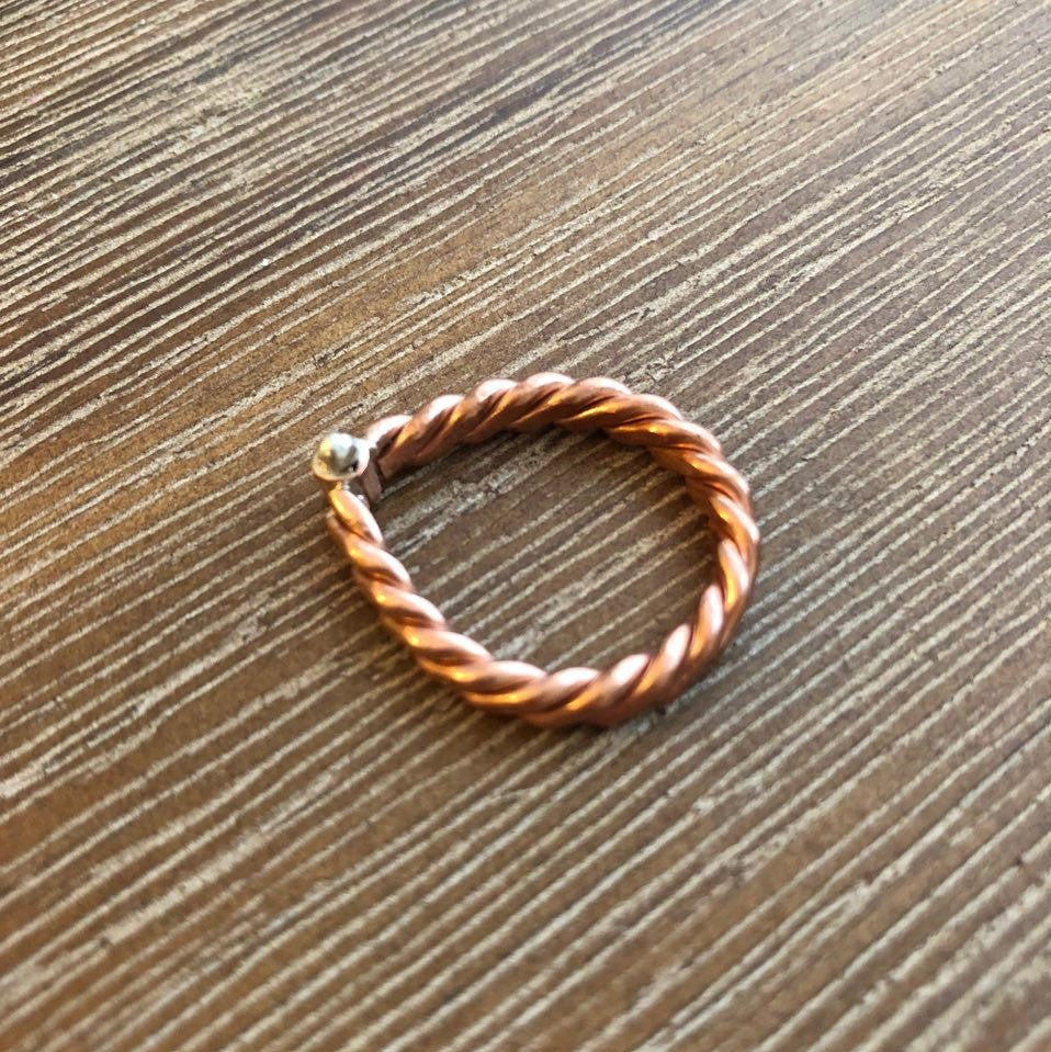 Persian Minimal Jewelry-Handmade Twisted Copper Ring:Persian Jewelry-Afra Art Gallery