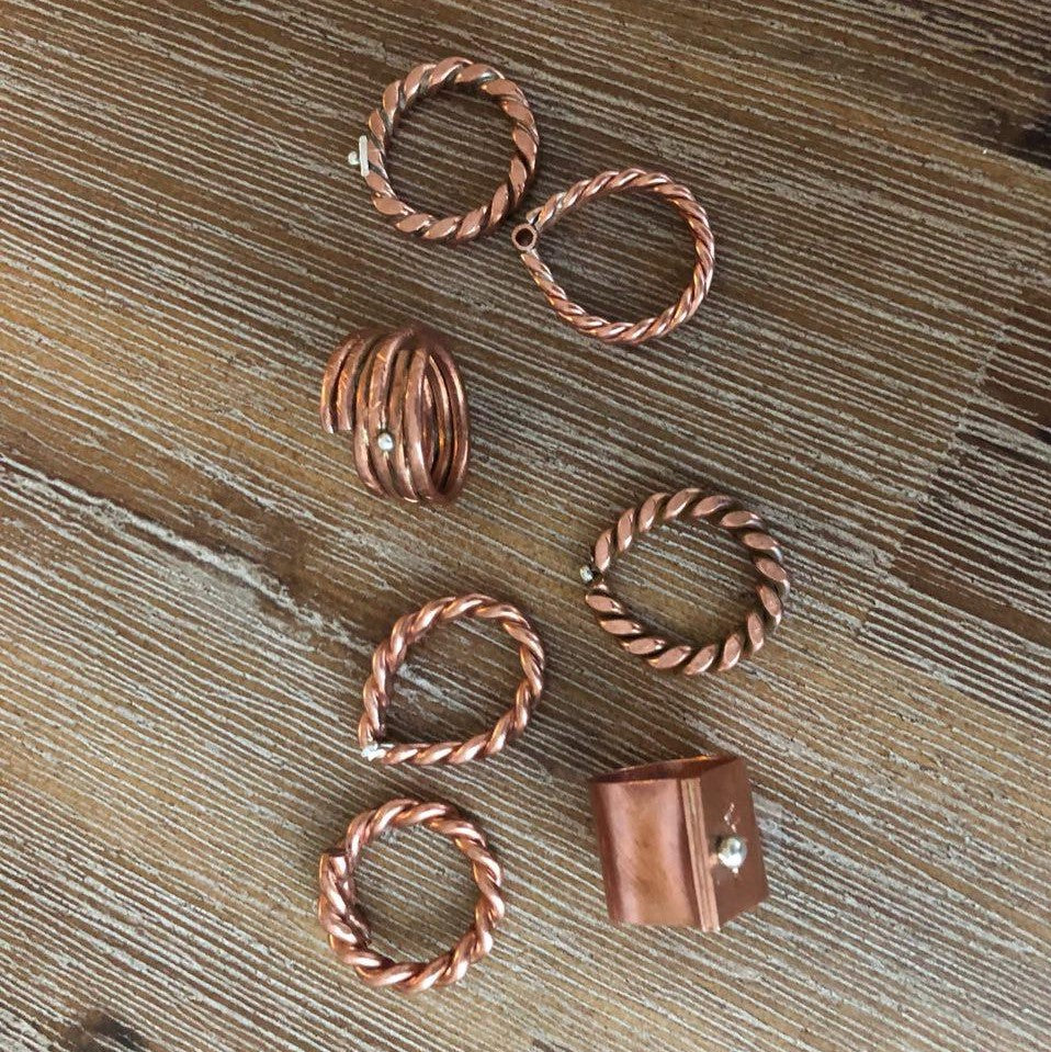 Persian Minimal Jewelry-Handmade Twisted Copper Ring:Persian Jewelry-Afra Art Gallery