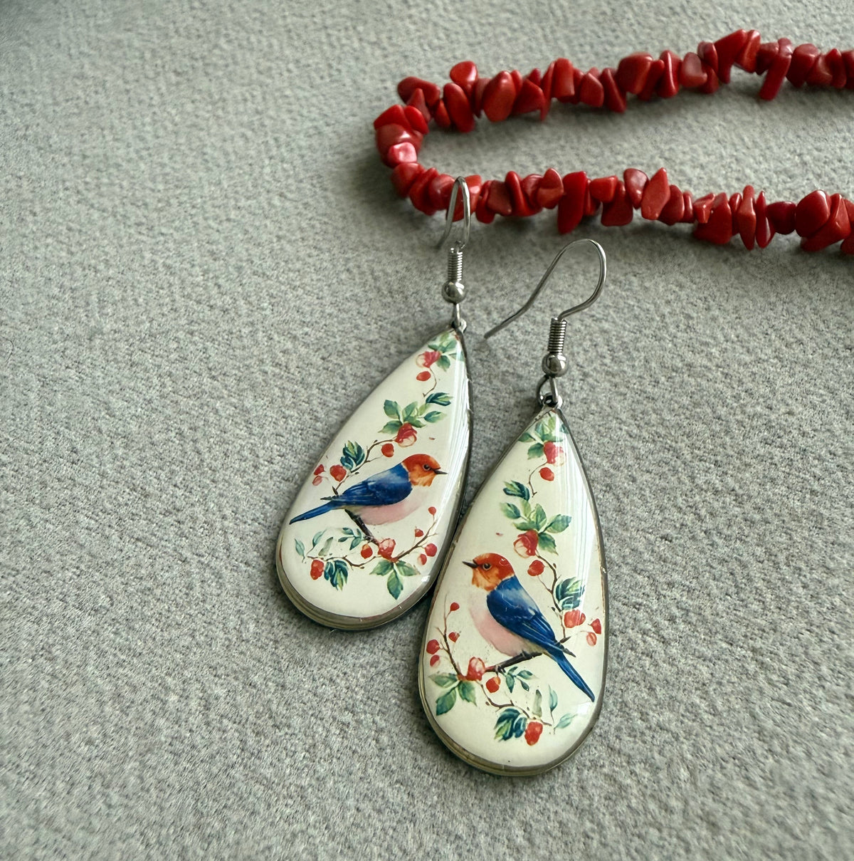 Gol_o_morgh Steel Earrings - AFRA ART GALLERY