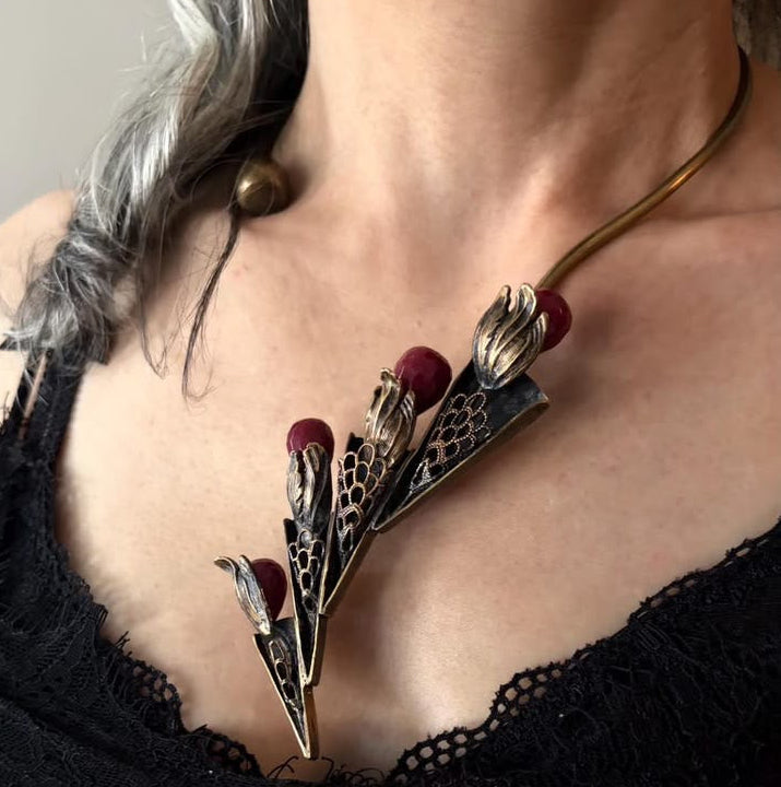 Bahar Chocker with Natural Rubies - AFRA ART GALLERY