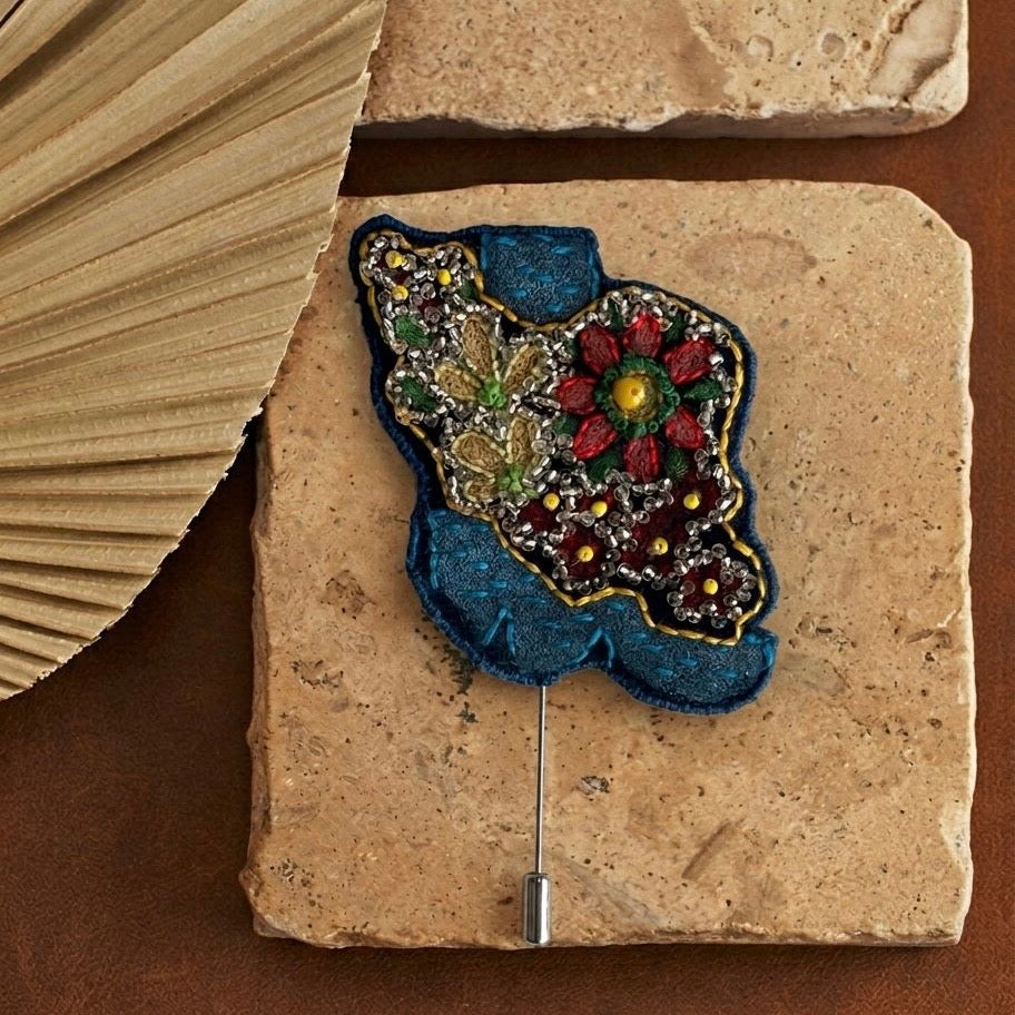 Iran Embroidery Brooch - AFRA ART GALLERY