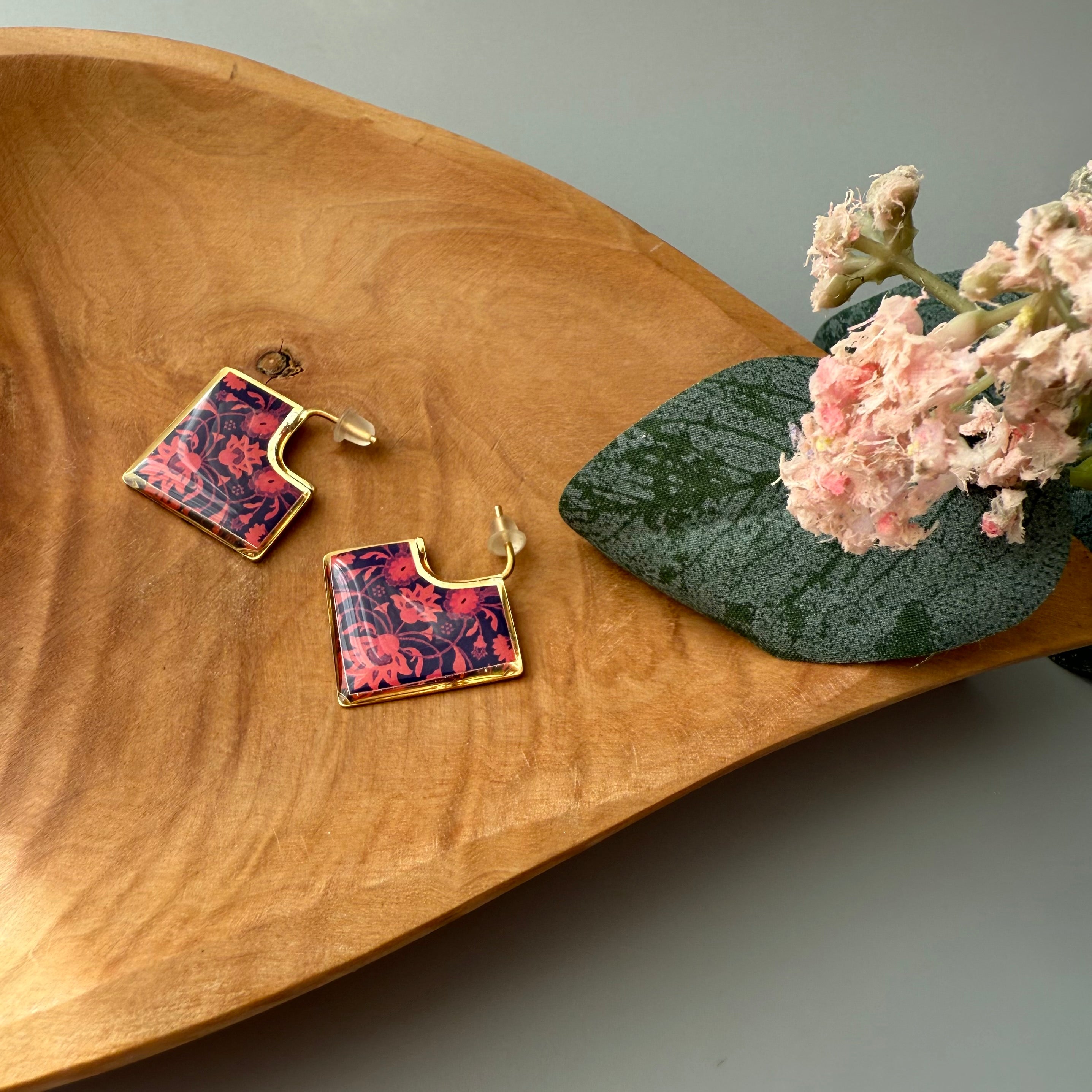 Persian Cuff Earrings with Colorful Patterns